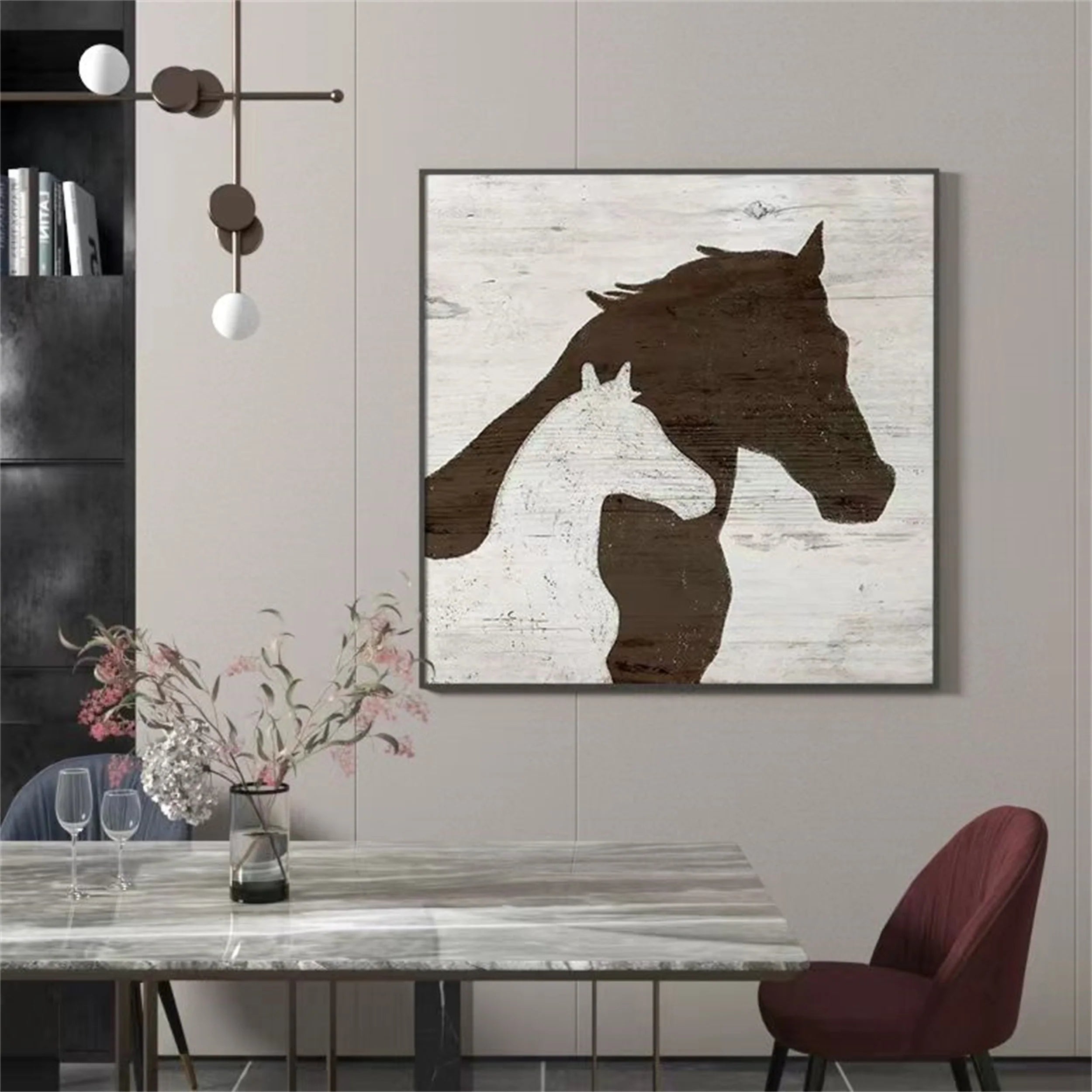 White Horse Abstract Animal Wall Art #AM028