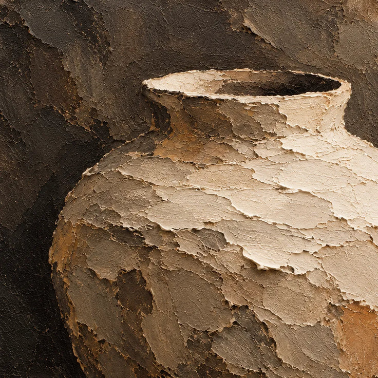 Brown Hand-Painted Vase Painting, Pale Vessel on a Dark Ground #WAN3UVM8