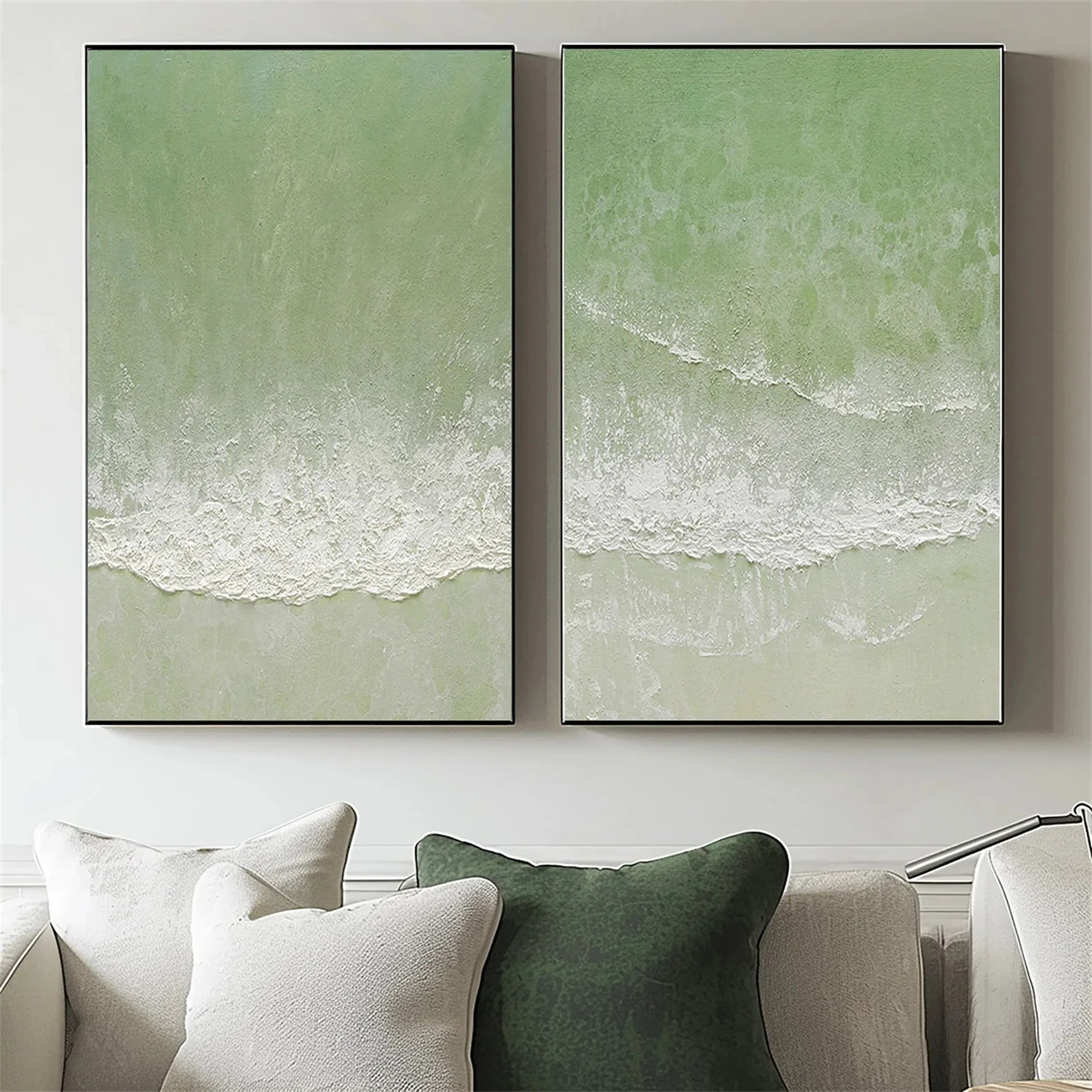 Green Texture Art Set of 2 #GT033