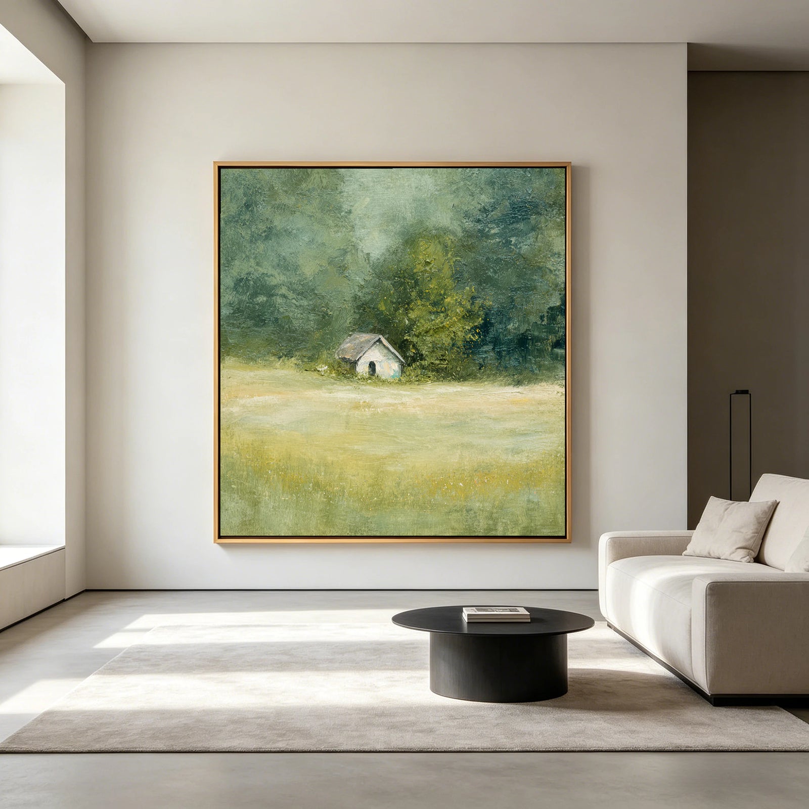 Rustic Cottage Landscape, Green Wall Art #FT521