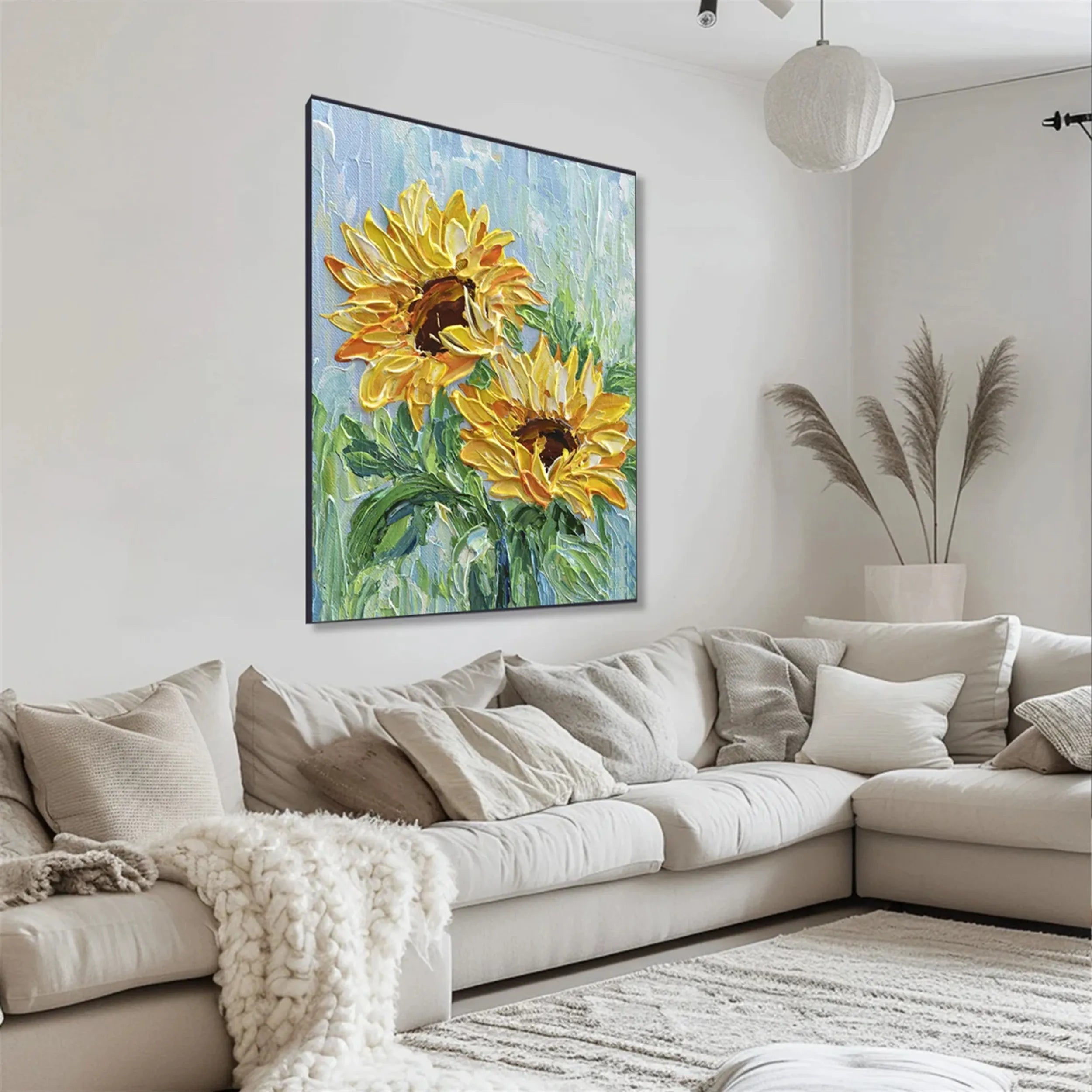 Colorful Flower & Tree Abstract Textured Wall Art #FT034