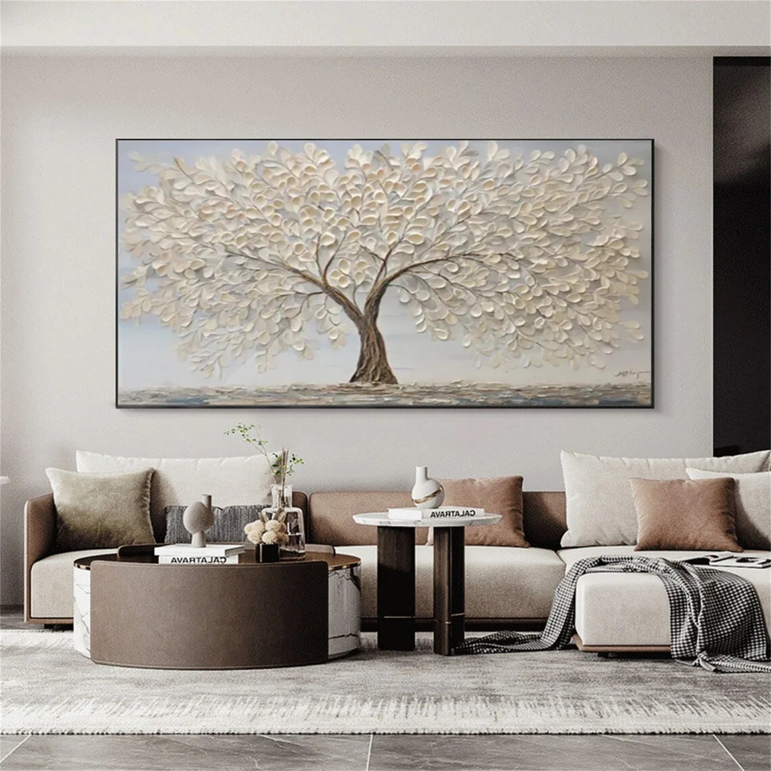 Flower & Tree Abstract_Textured Wall Art #FT149