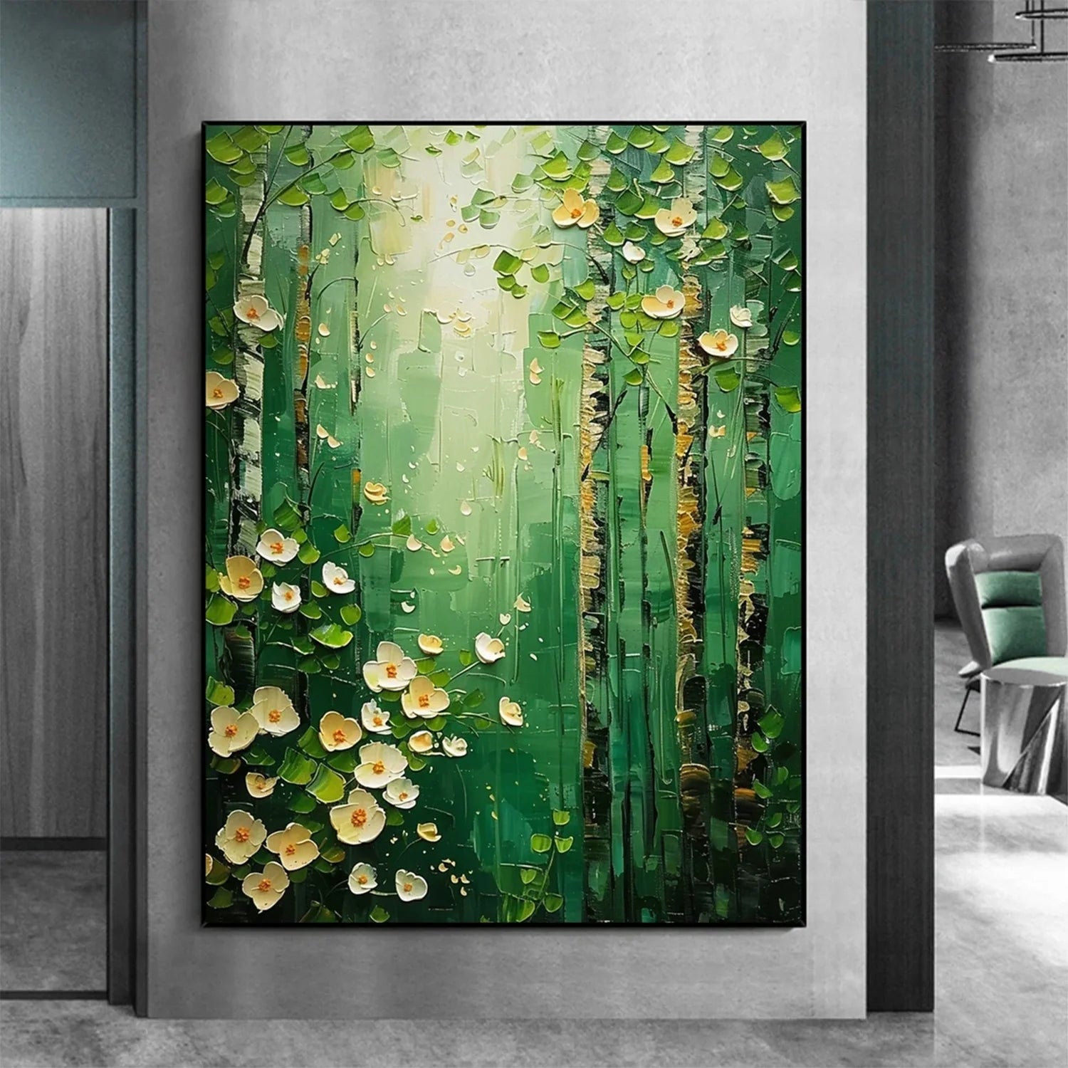 Flower & Tree Abstract Textured Wall Art #FT071