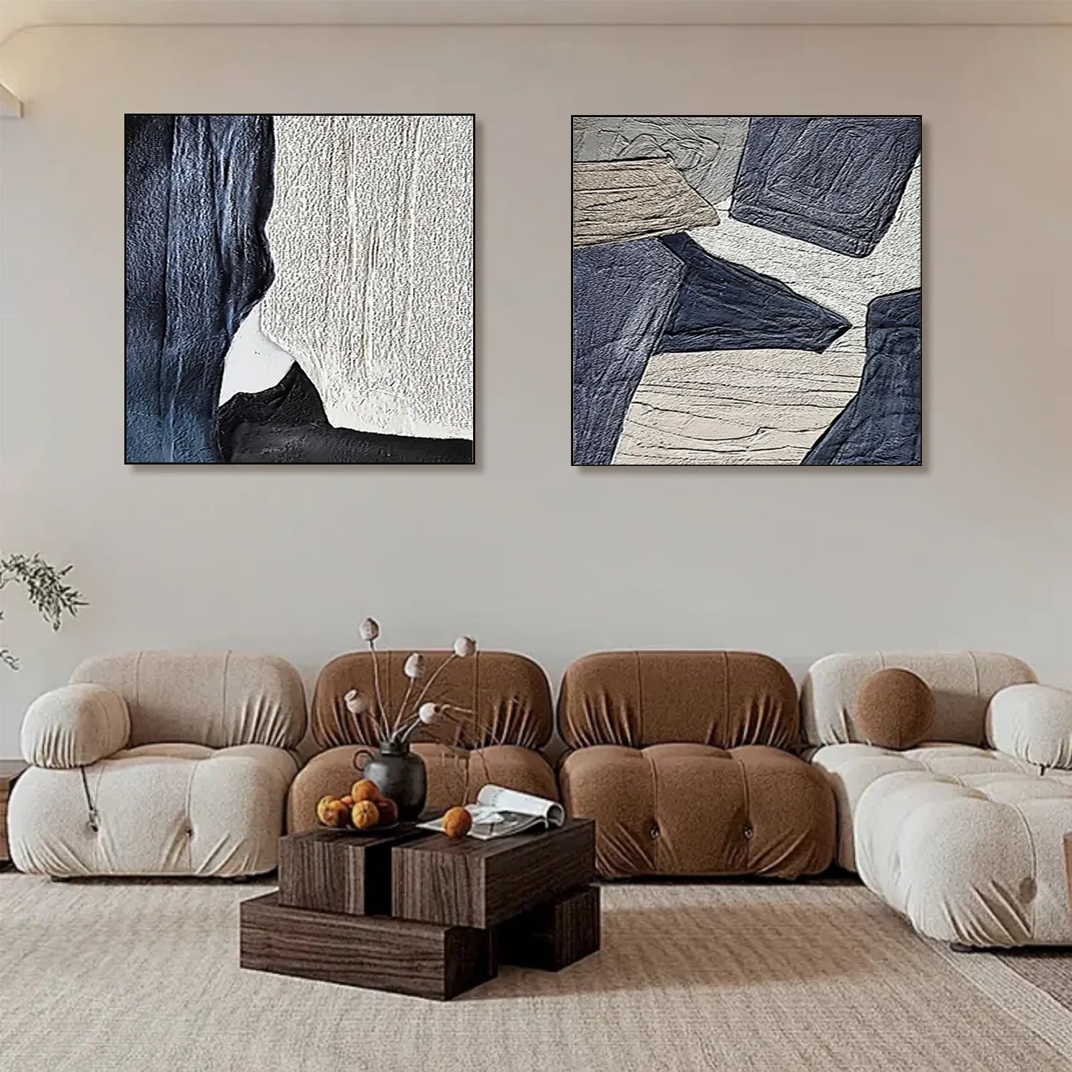 Abstract Textured Canvas Art Set of 2 #WA631