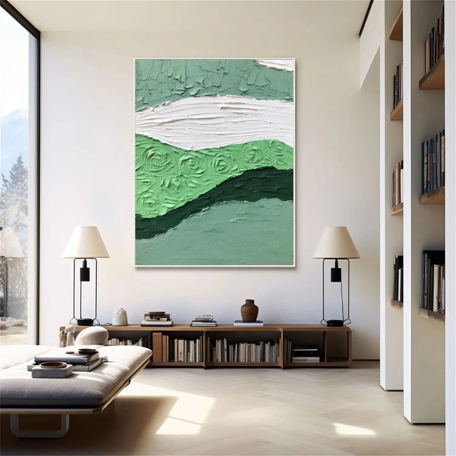 Green Minimalistic Textured Art #MD227