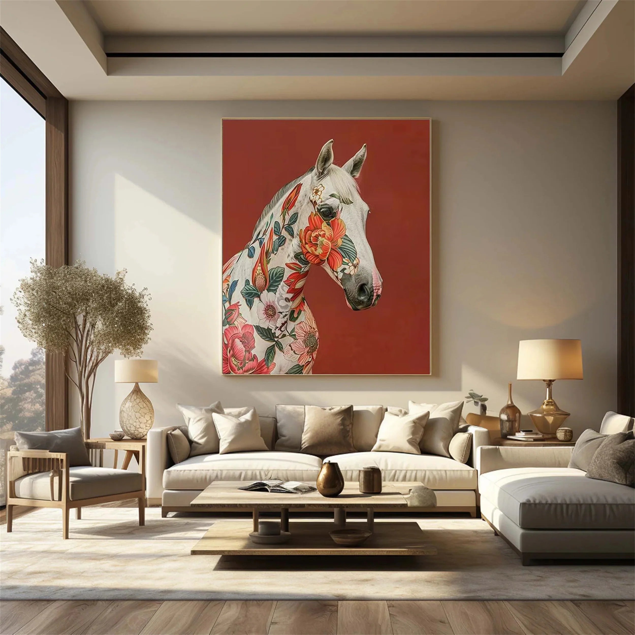 Colorful Horse Abstract Animal Wall Art #AM018