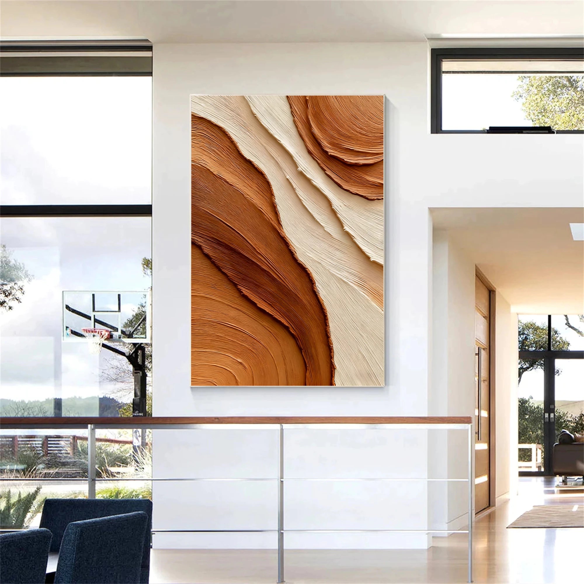 Neutral Minimalist Impasto Painting #MD118