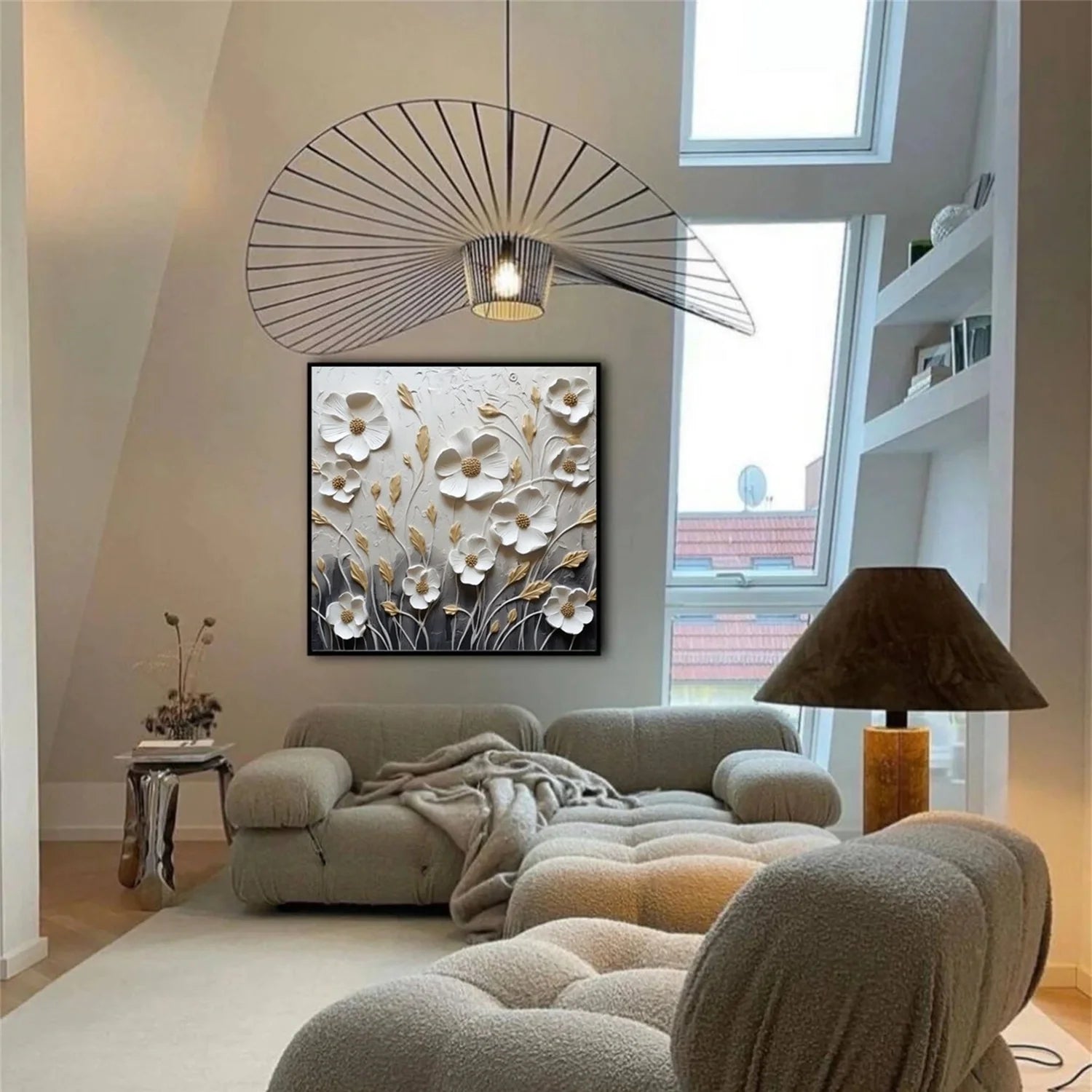 Flower & Tree Abstract Textured Wall Art #FT043