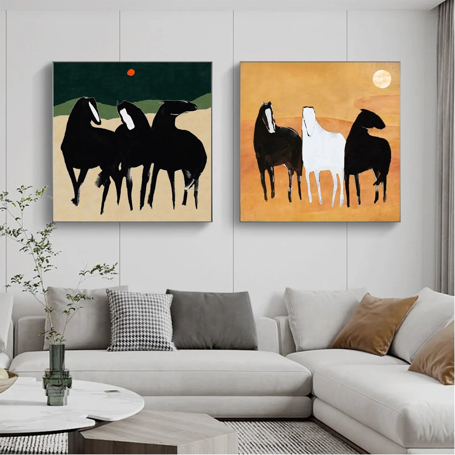 Abstract Animal Wall Art Set of 2 #AM139