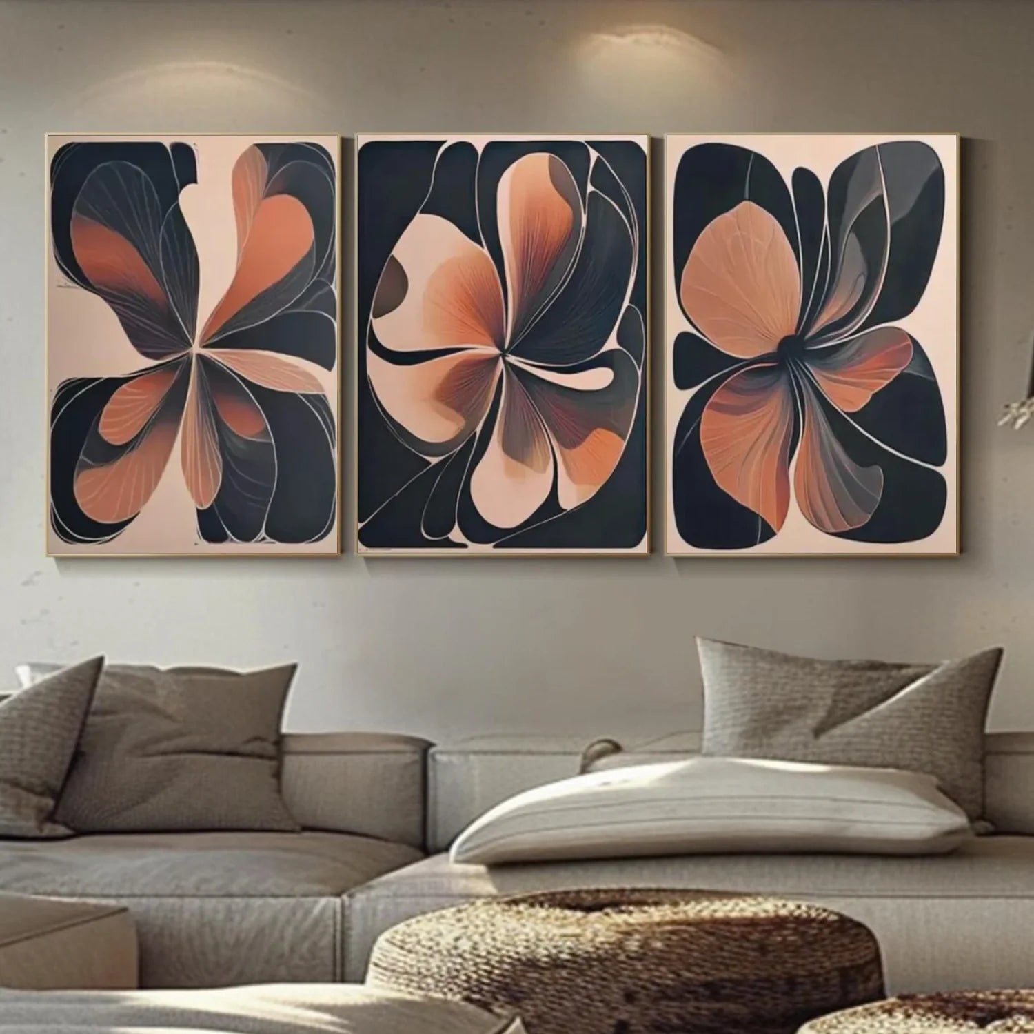 Flower & Tree Abstract_Wall Art Set of 3 #FT153