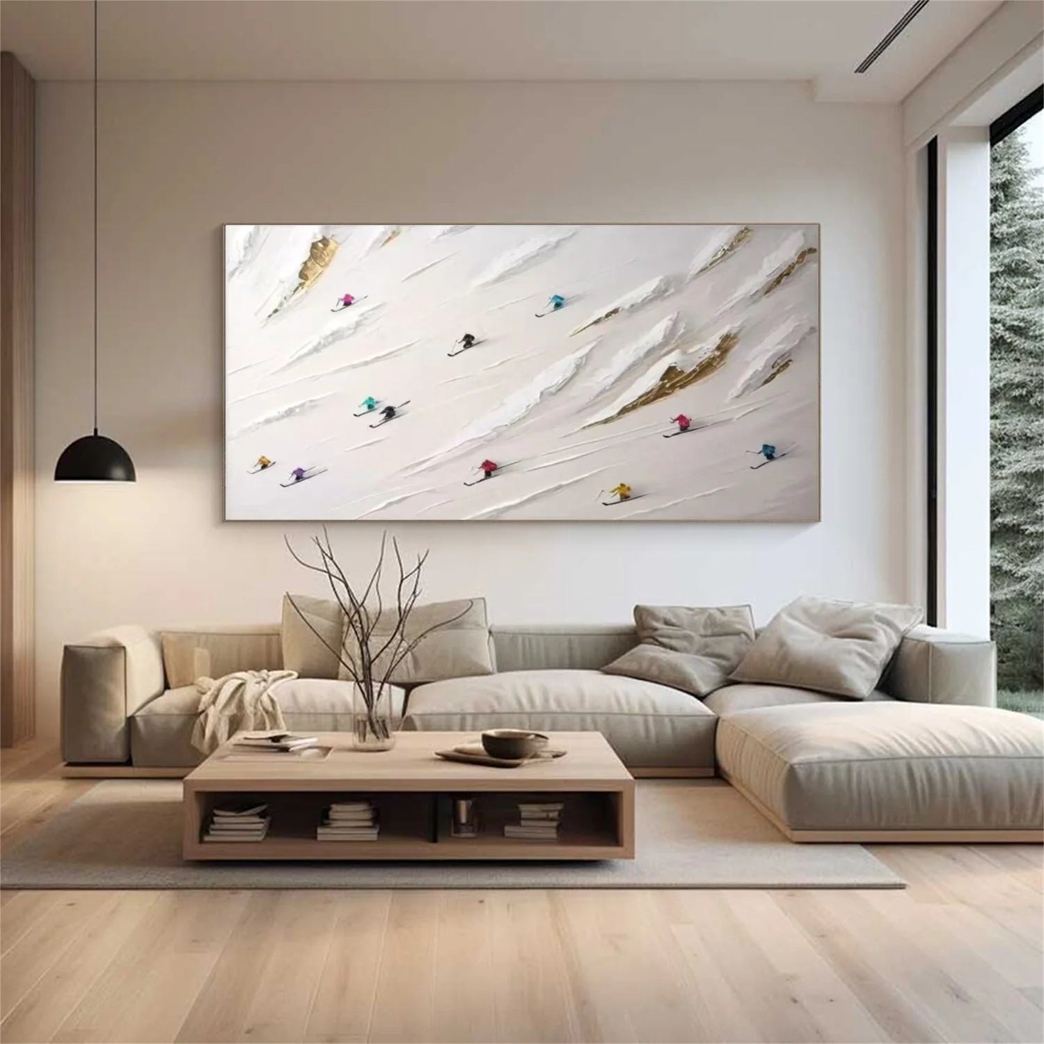 Skiing Sport_Textured Wall Art #AS036