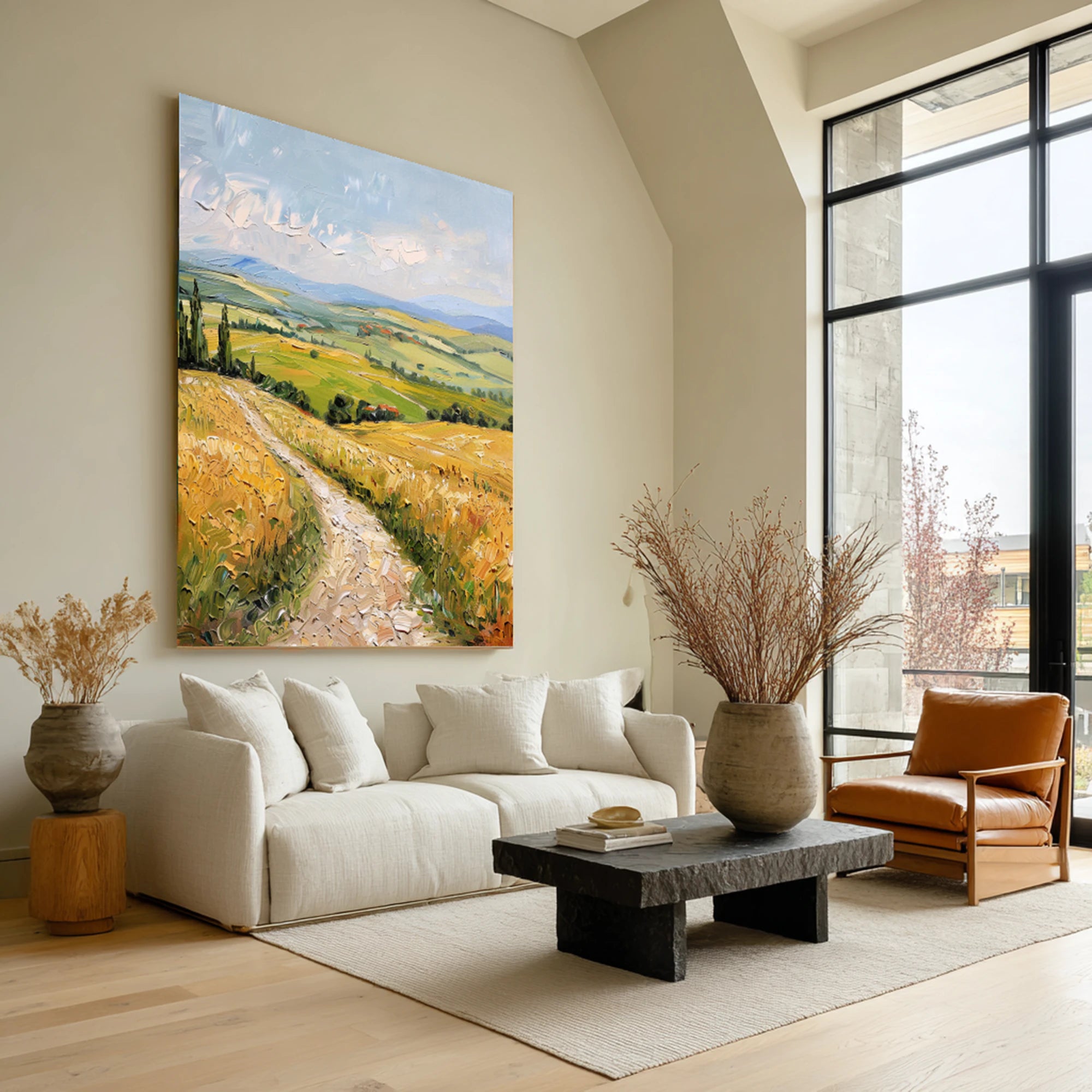 Hand-painted Wheat Field Wall Art #FJ633