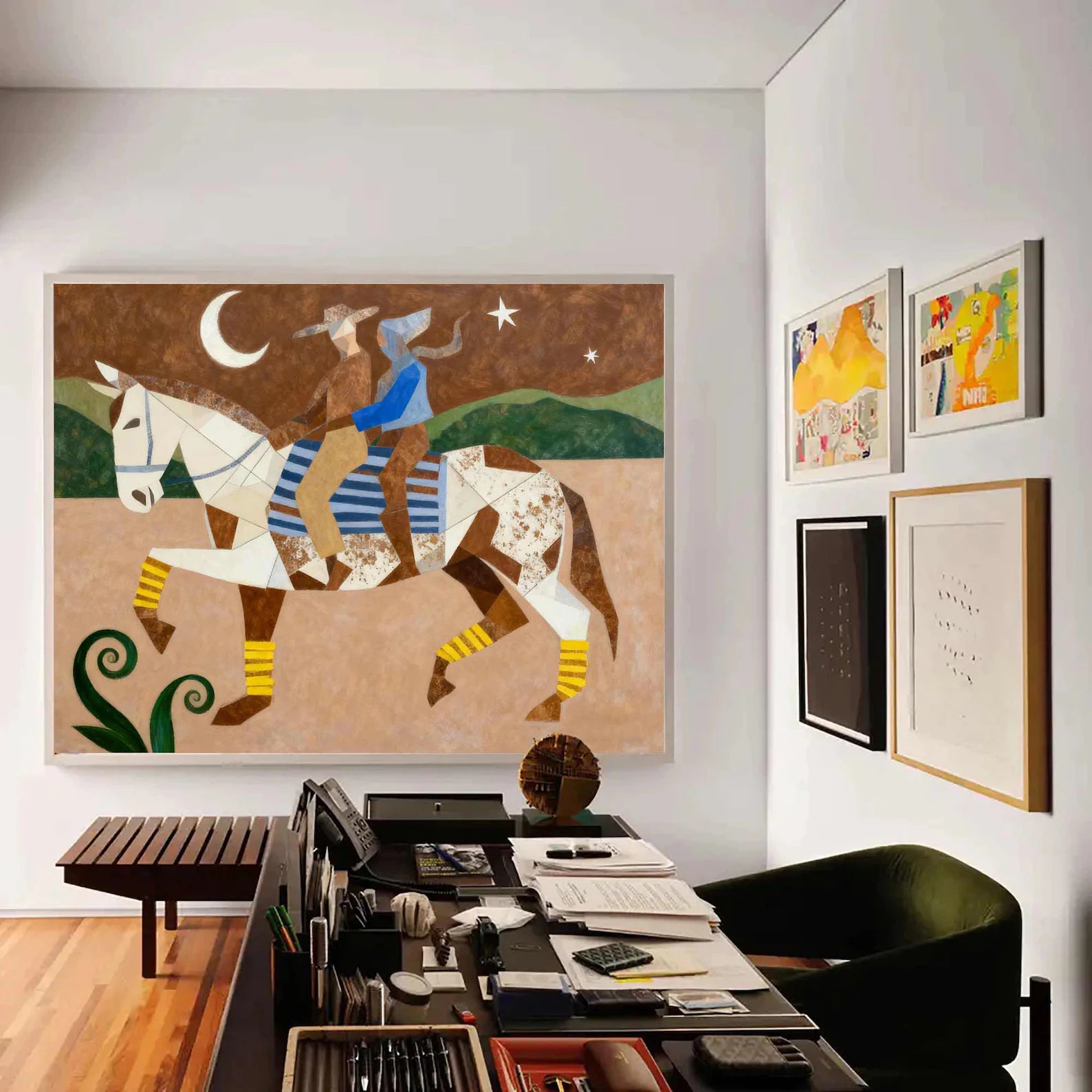 Mid Century Cowboy Duo Art #CB10