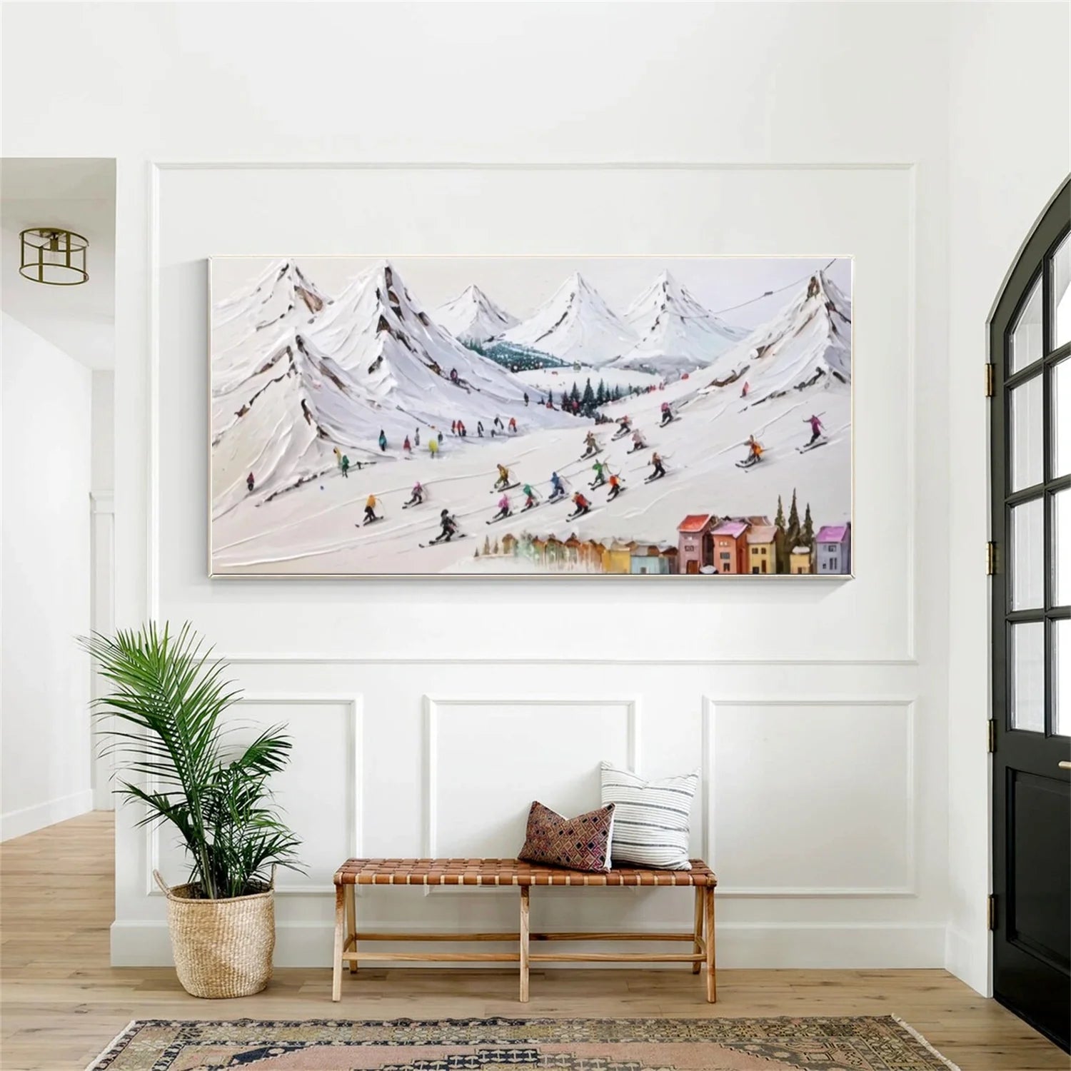 Skiing Sport_Textured Wall Art #AS045