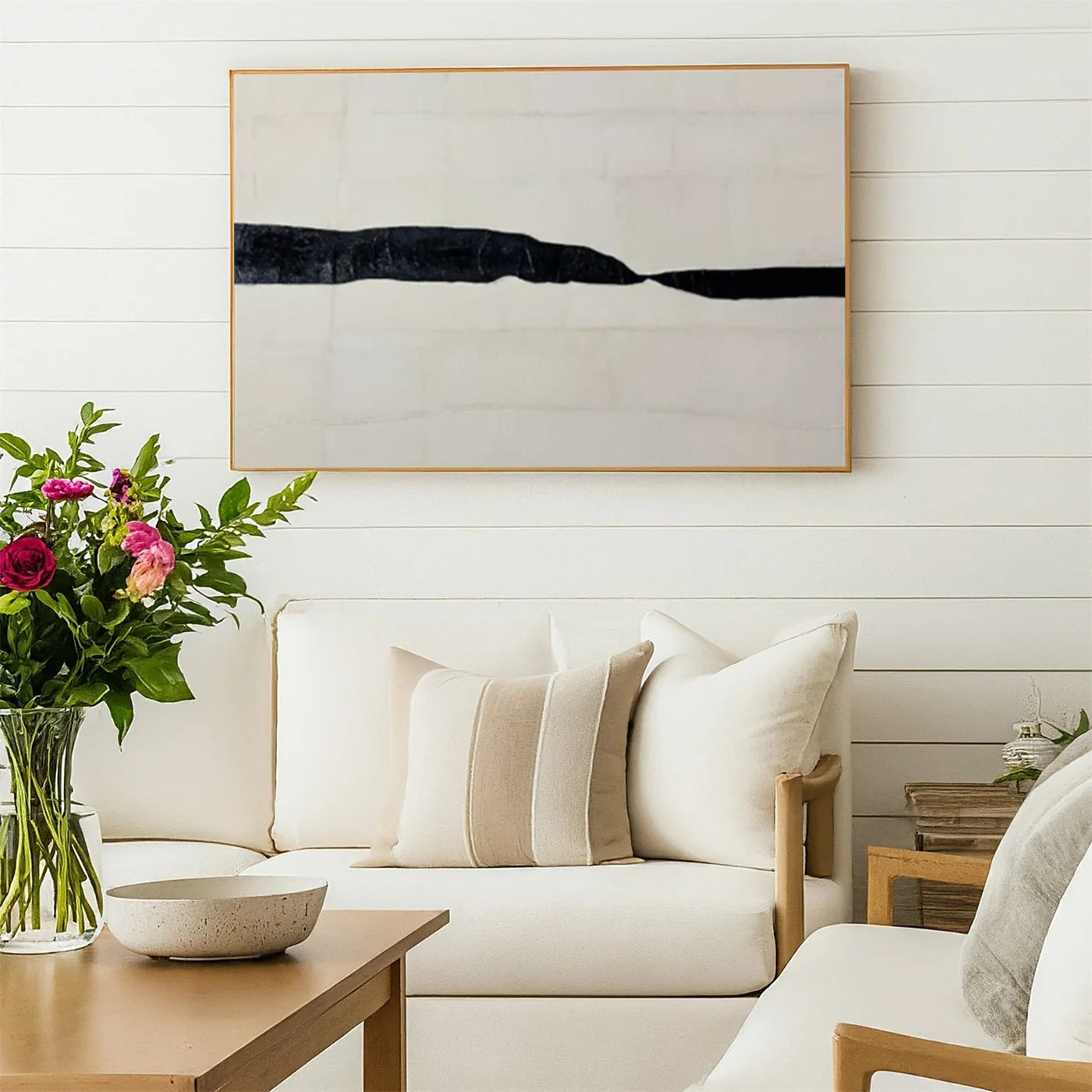 Modern Minimalist Neutral Tone Abstract Oil Painting #JM94