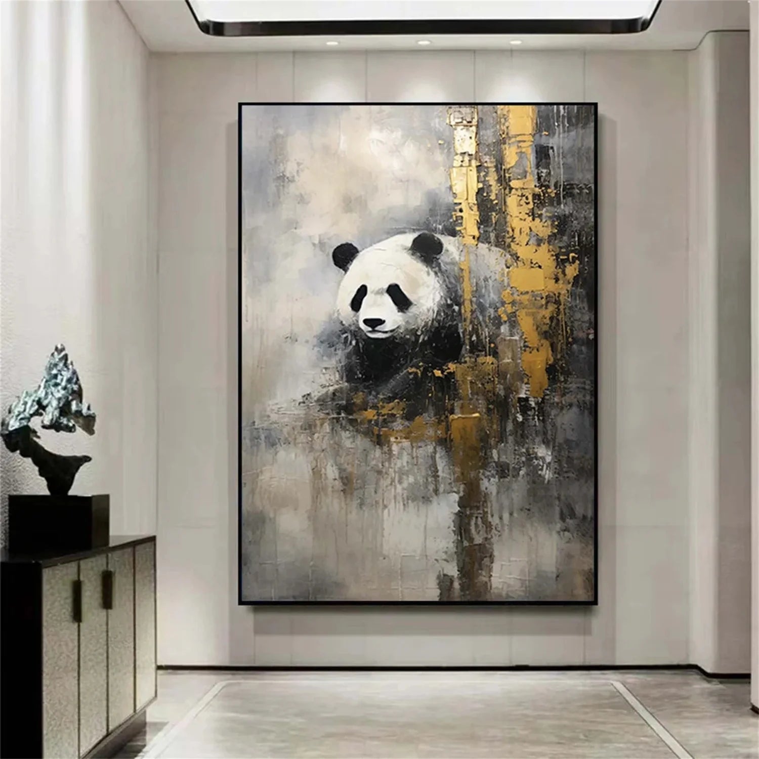 Black and White Abstract Animal Wall Art #AM065