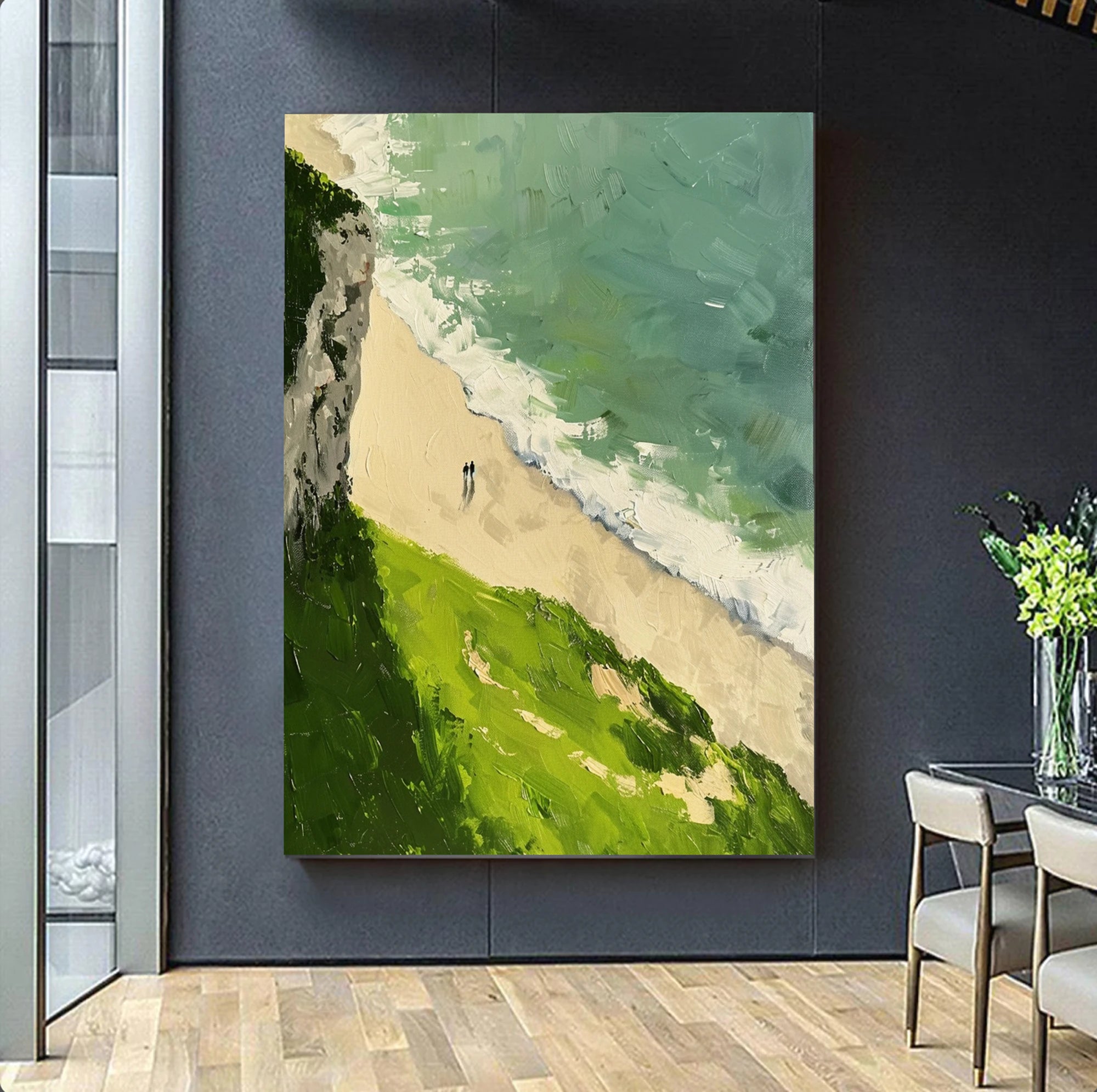 Abstract Green Ocean Wall Art #SK613