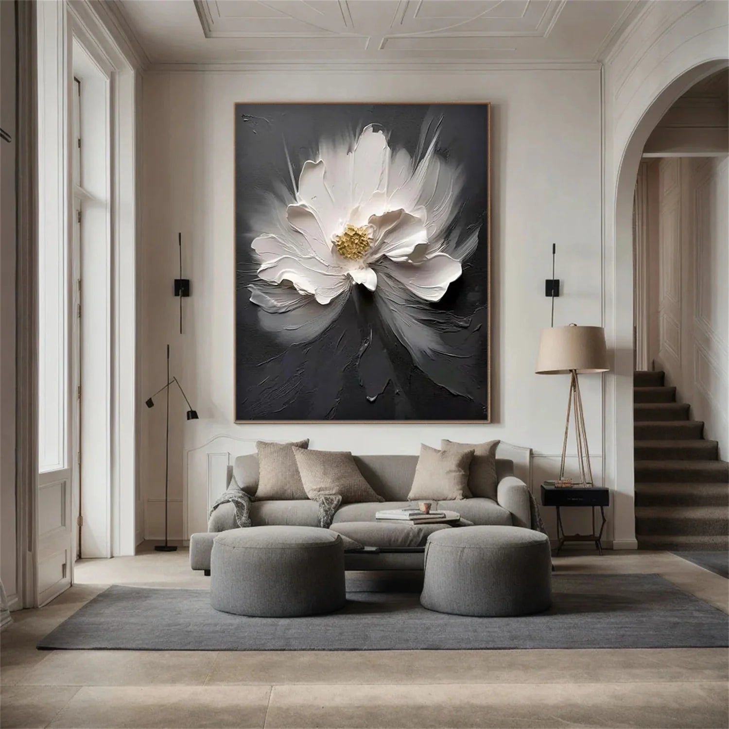 Flower & Tree Abstract_Textured Wall Art #FT132