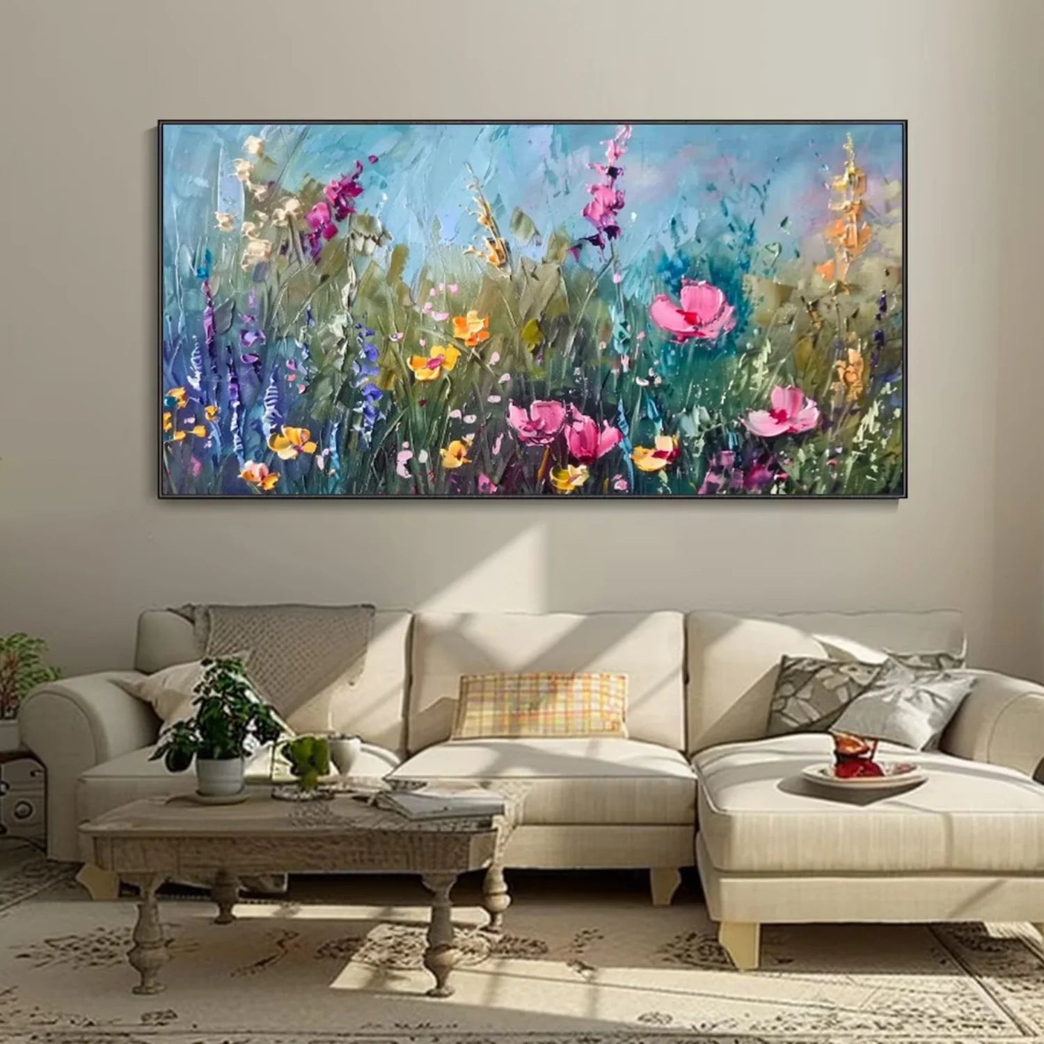 Colorful Flower Abstract Textured Wall Art #FT064