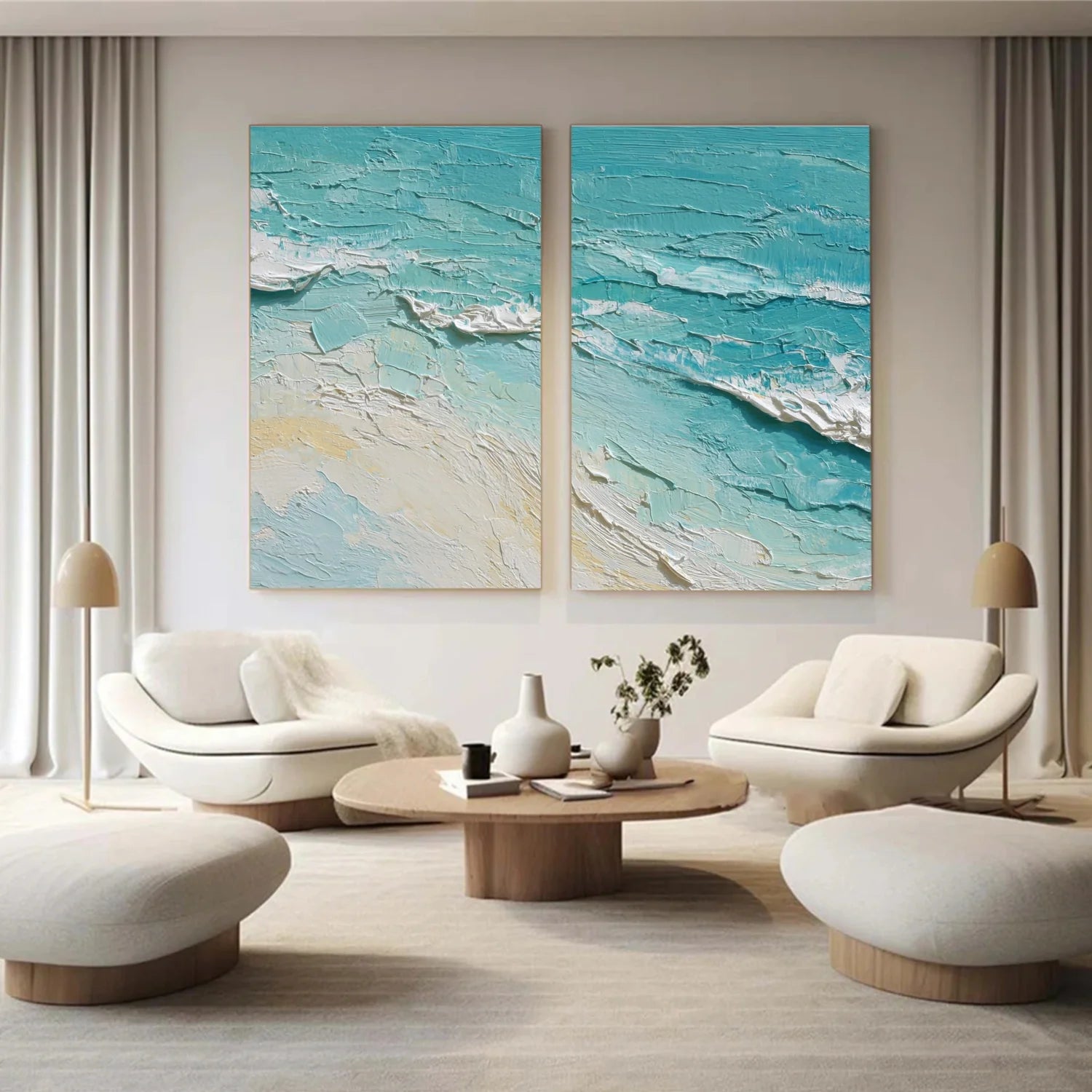 Sea & Sky Abstract_Textured_Wall Art Set of 2 #SK155