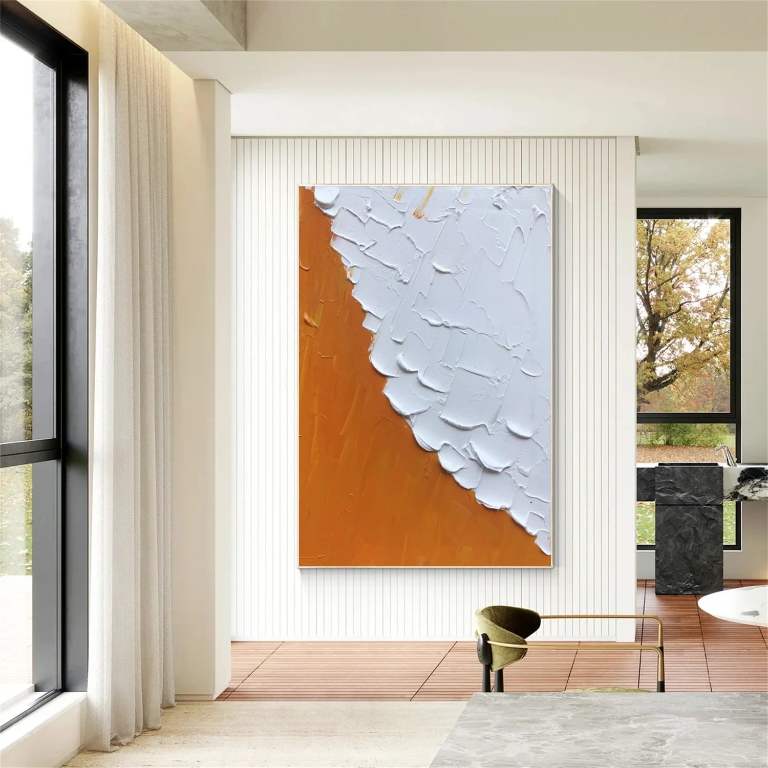 White Minimalistic Textured Art #MD226