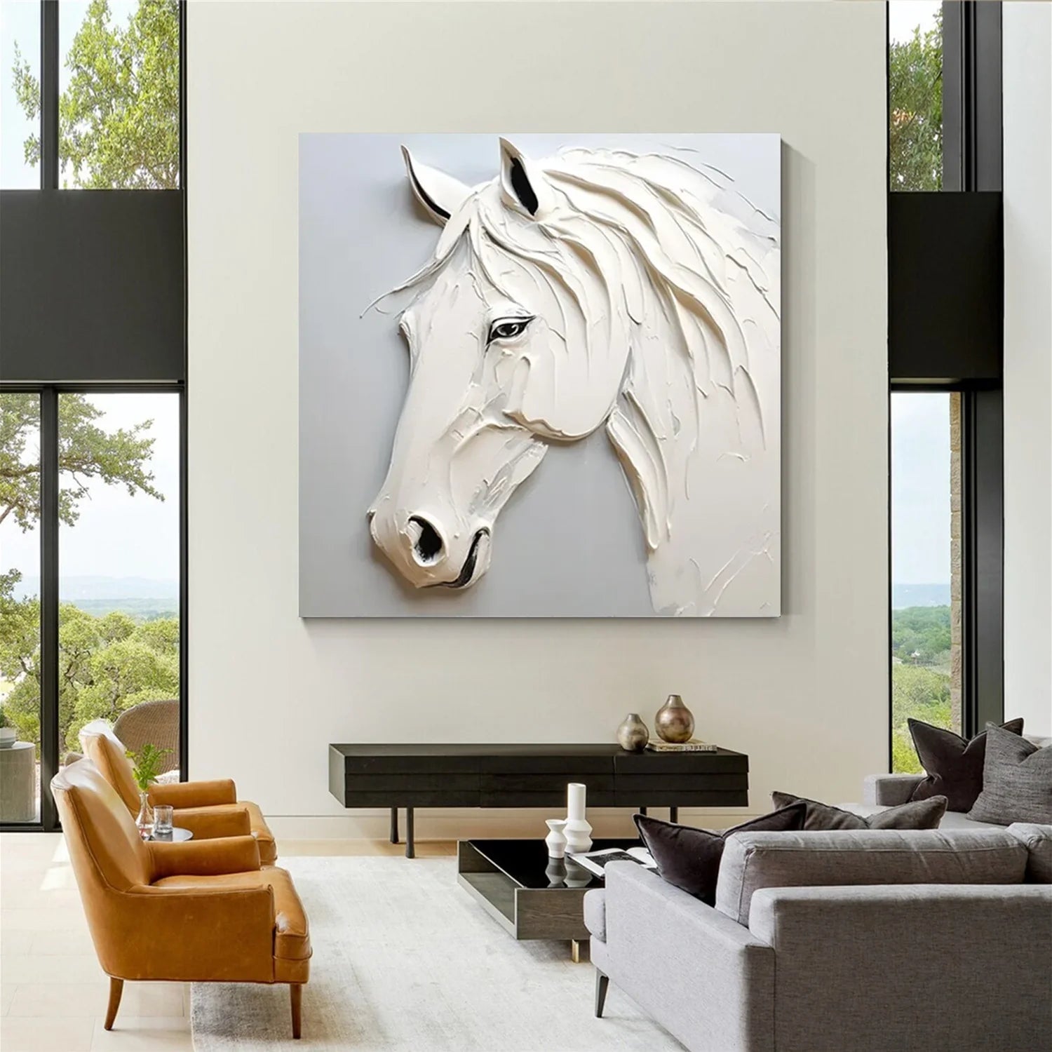Abstract Animal Horse Textured_Wall Art #AM130