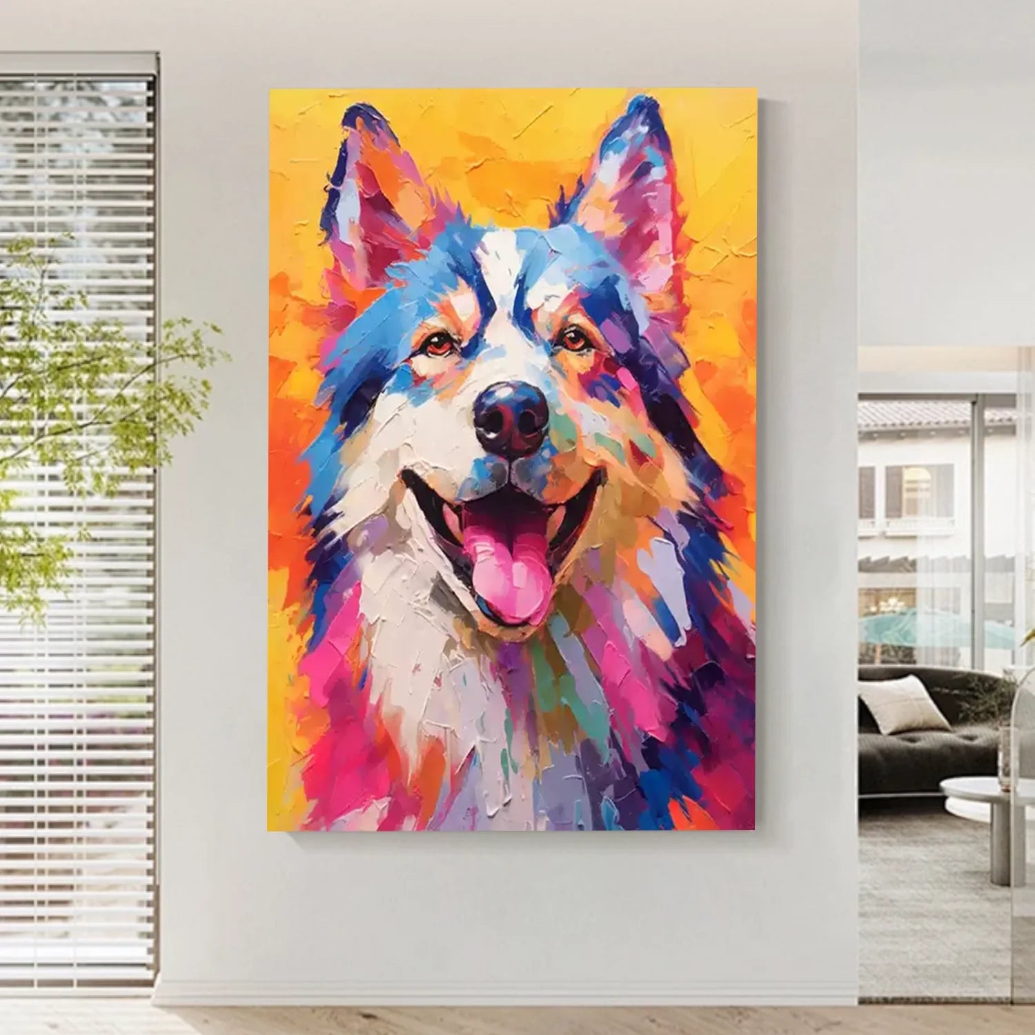 Abstract Animal Dog Wall Art #AM112