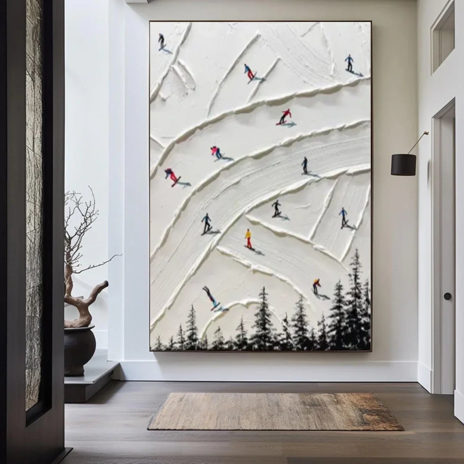 Skiing Sport Textured_Wall Art #AS058