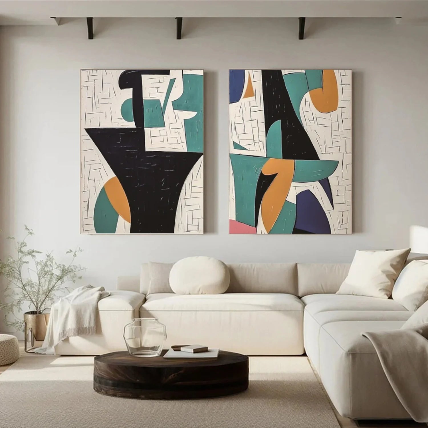 Abstract_Canvas Art Set of 2 #WA730