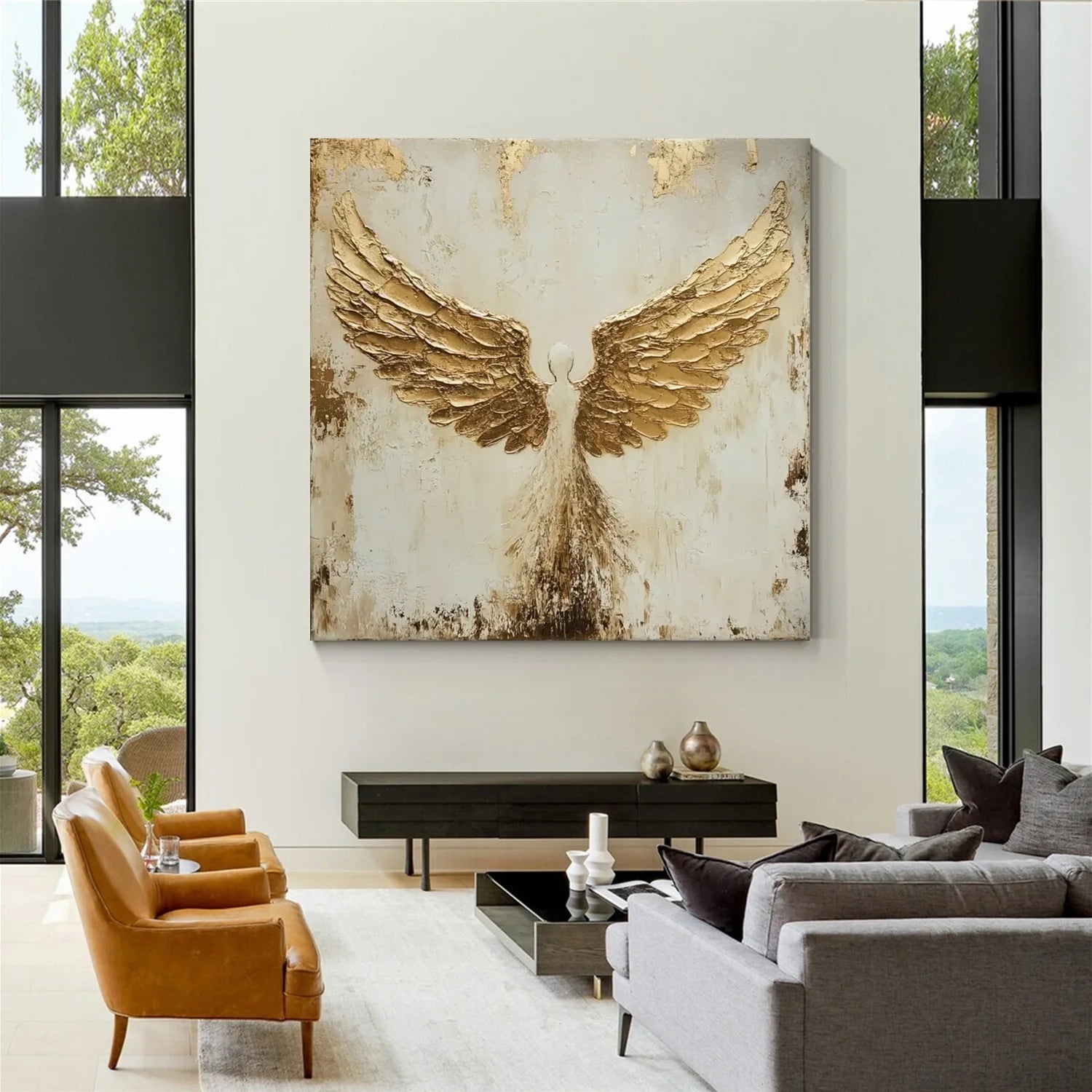 Abstract Angel Wing Textured Painting #AB045