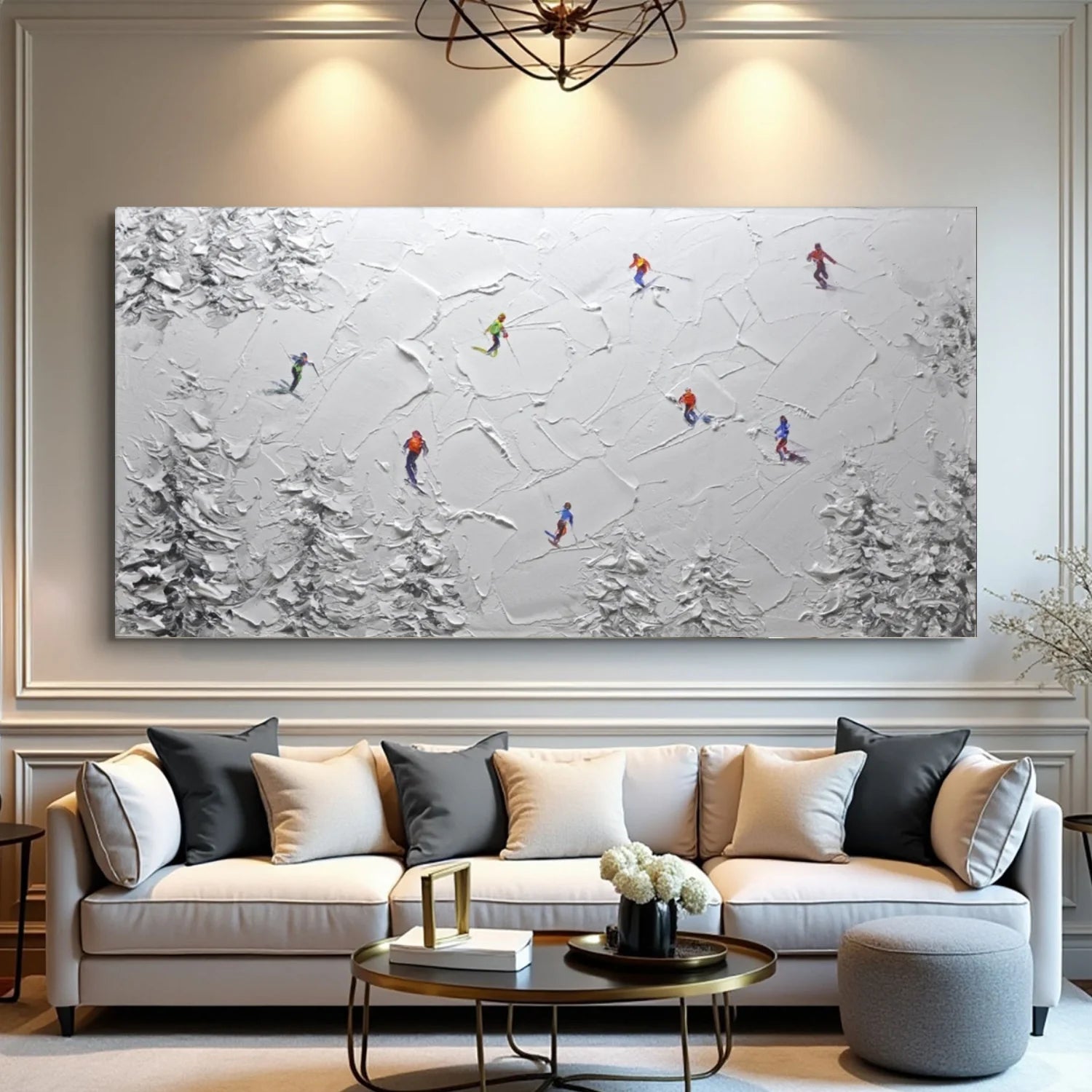 Skiing Sport_Textured Wall Art #AS047