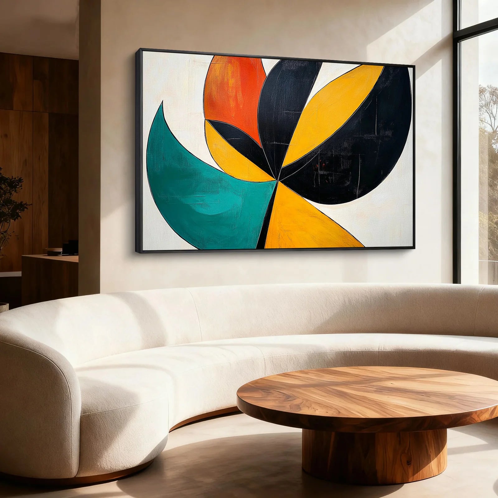Bold Color Block Geometric Abstract Impasto Oil Painting #PO387