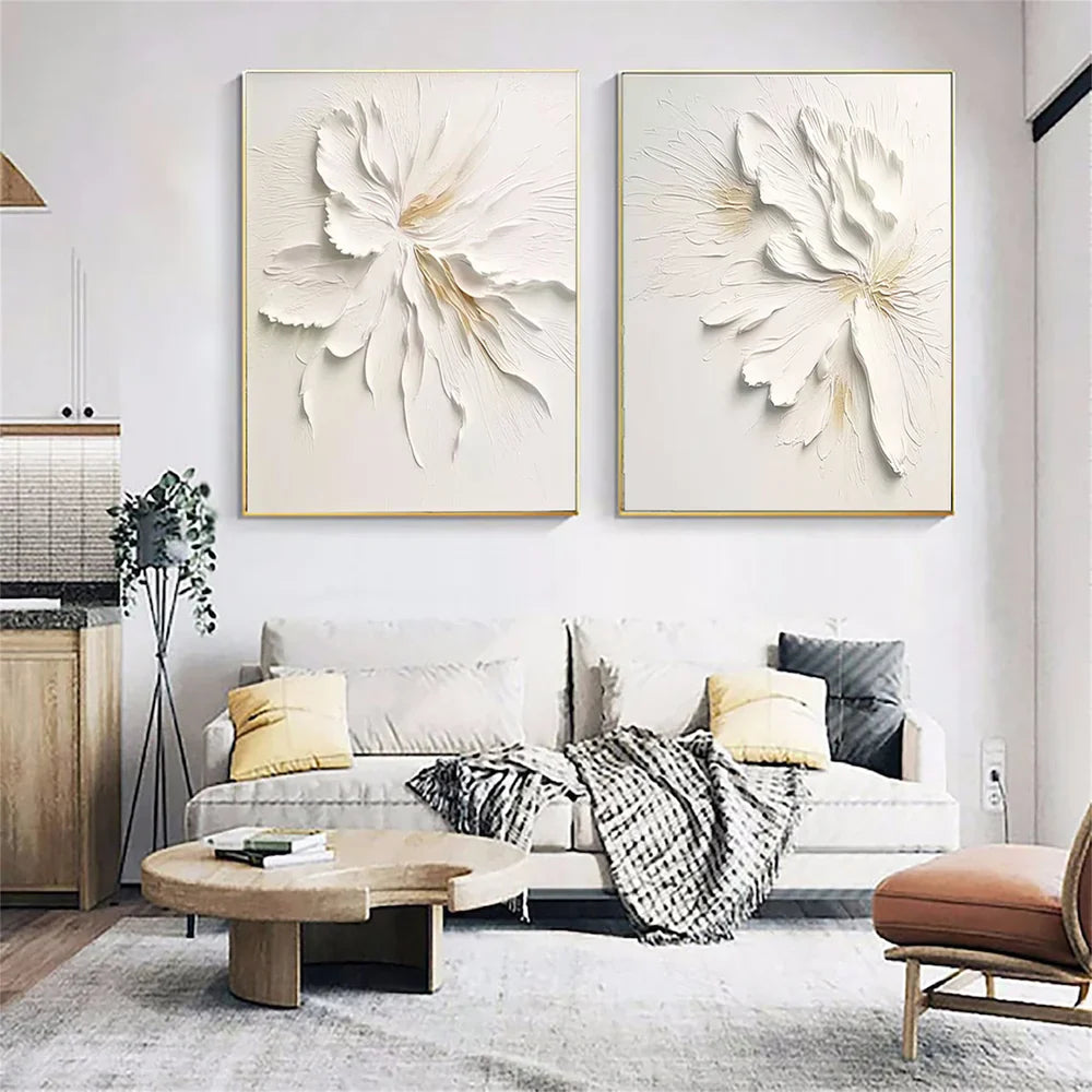 Flower & Tree Abstract Textured Wall Art Set of 2 #FT039