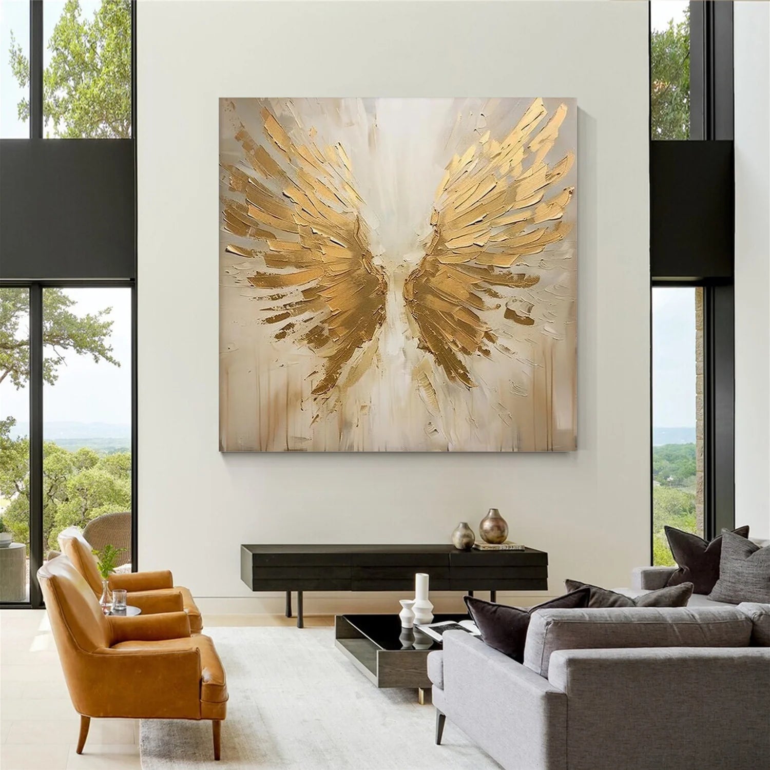 Abstract Angel Wing Textured Painting #AB051