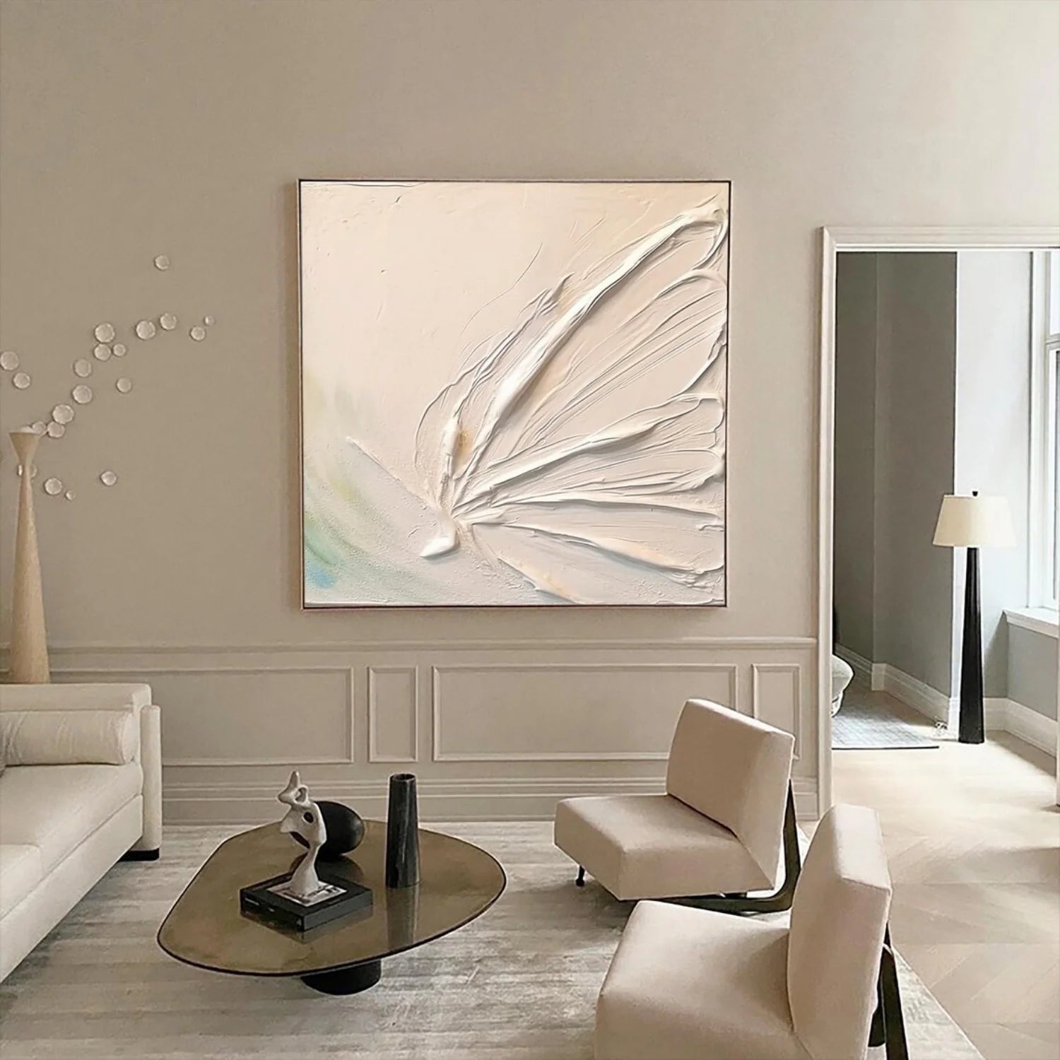 Beige Minimalistic Textured Art #MD214