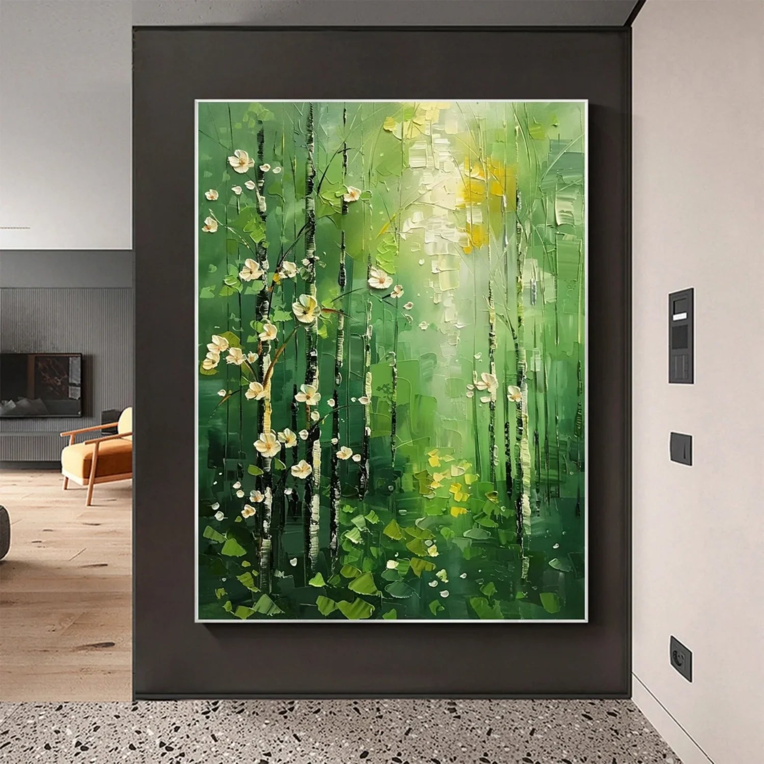 Flower & Tree Abstract Textured Wall Art #FT072