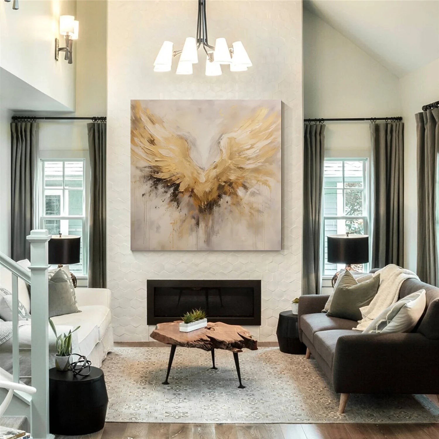 Abstract Angel Wing Textured Painting #AB047