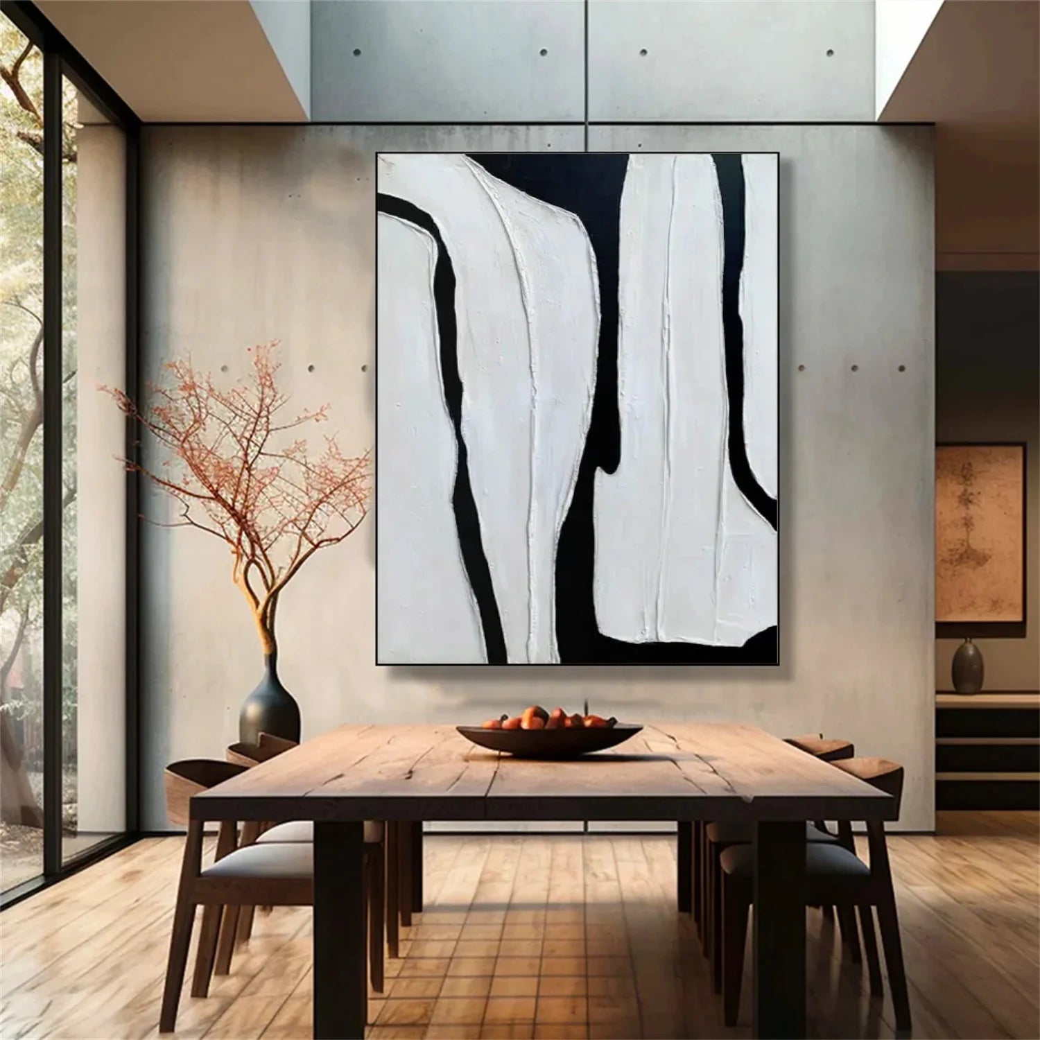 Black and White Minimalist_Textured Canvas Art #MZ114