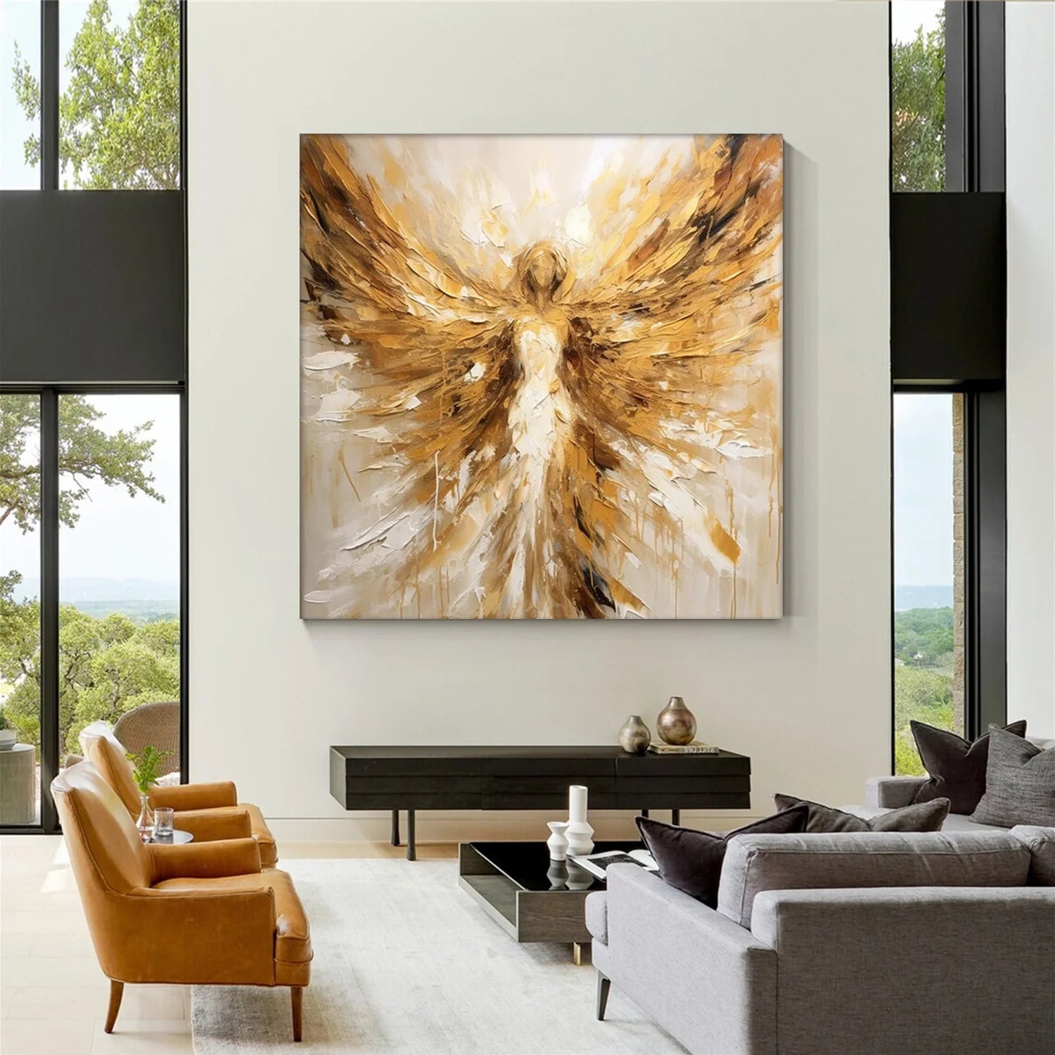 Abstract Angel Wing Textured Painting #AB046