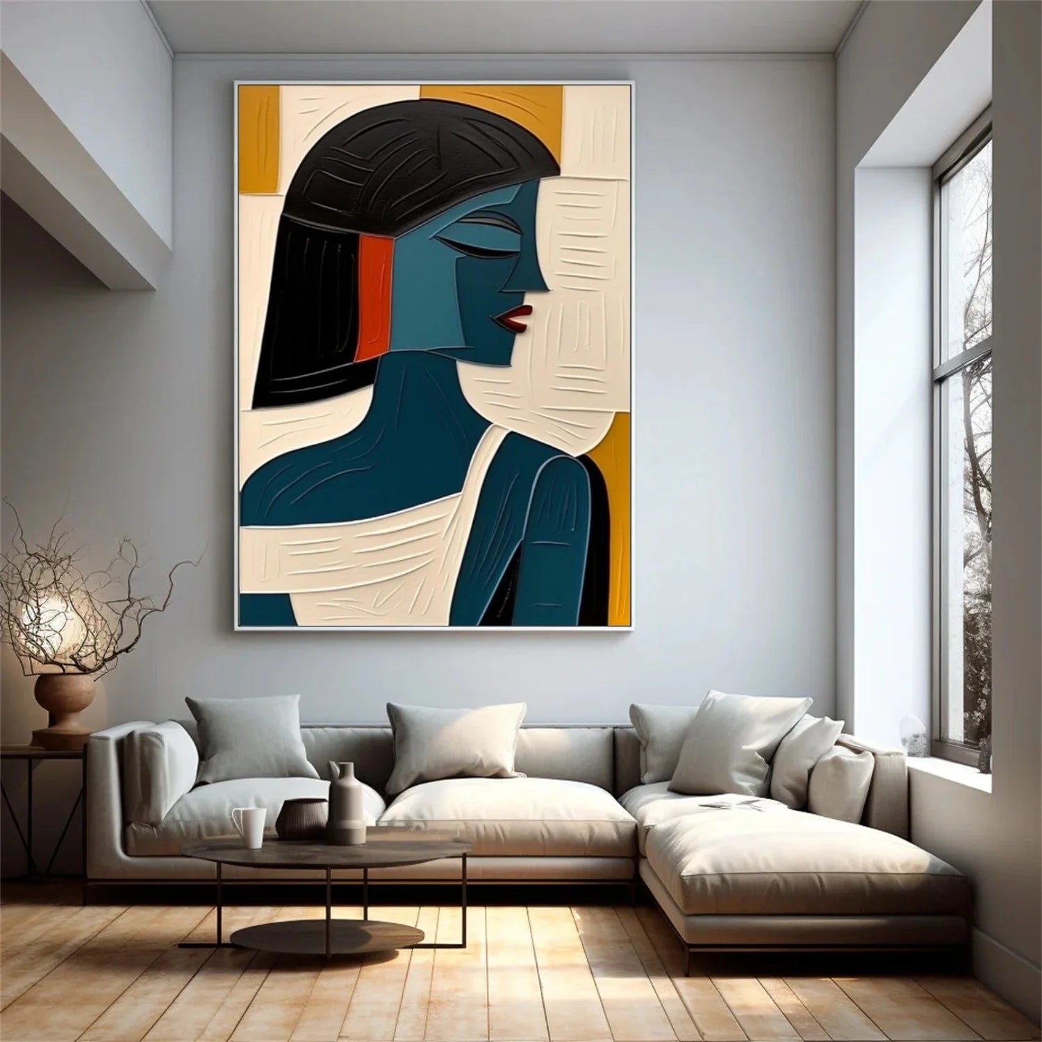 Abstract Portrait_Textured Wall Art #AB069