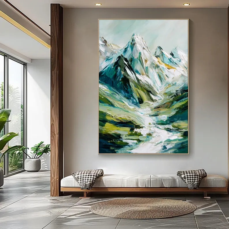 Teal Green Abstract Landscape Print #MD718