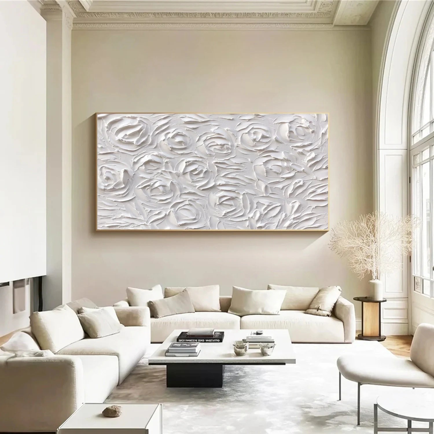 White Minimalistic Textured Art #MD234