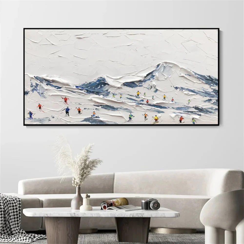 White Sport Art Minimalist Textured Wall Art #AS003