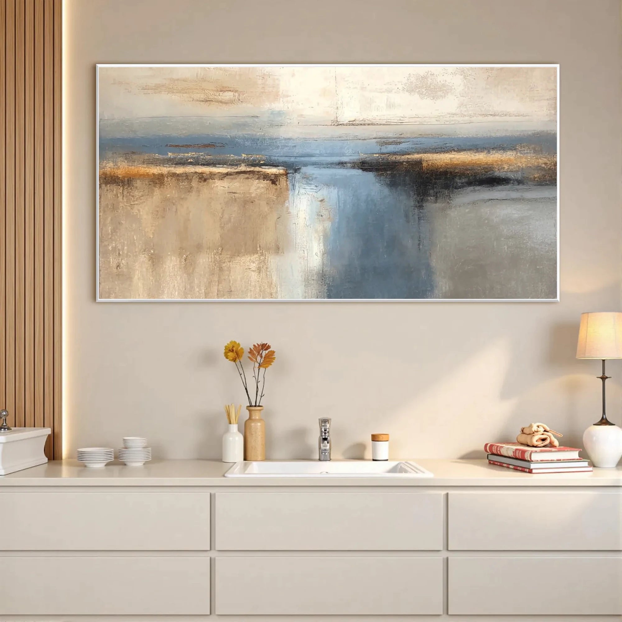 Modern Minimalist Coastal Oil Painting #SK47