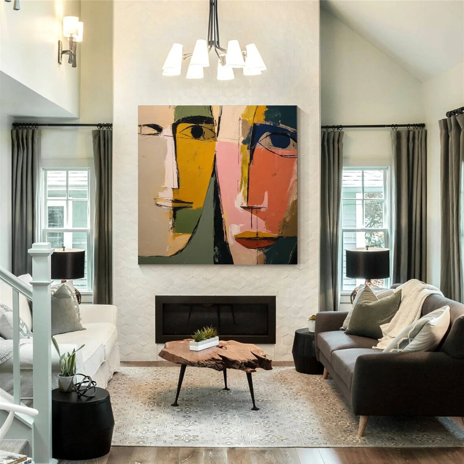 Abstract Portrait Wall Art #AB068