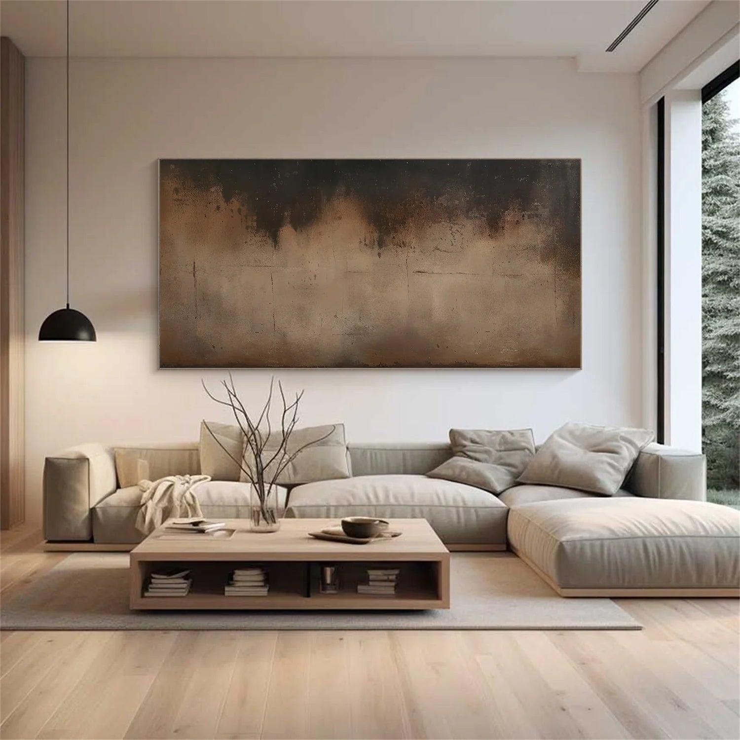 Beige and Brown Abstract Tranquility #WA522