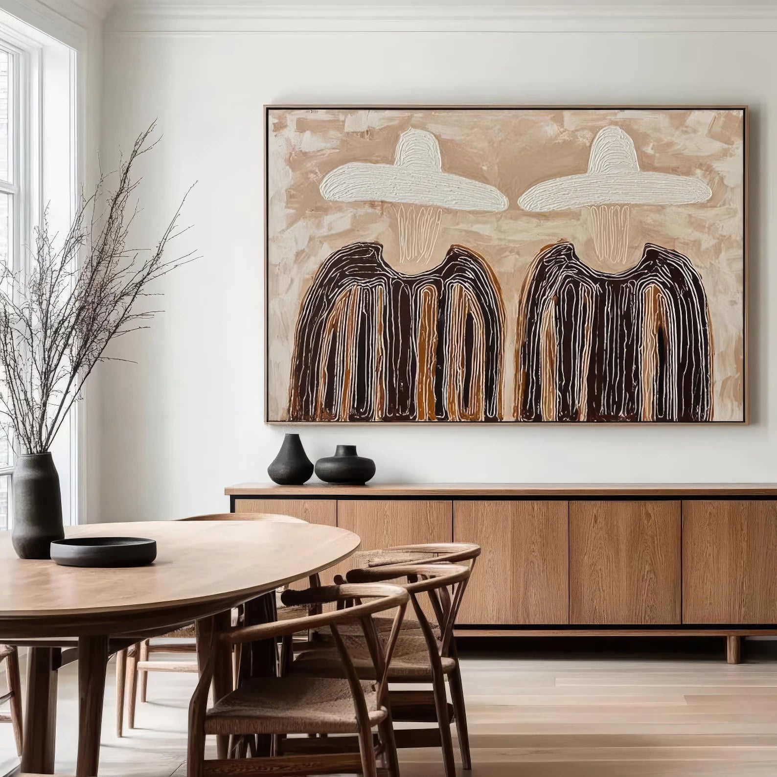 Bohemian Neutral Duo Painting #AB143