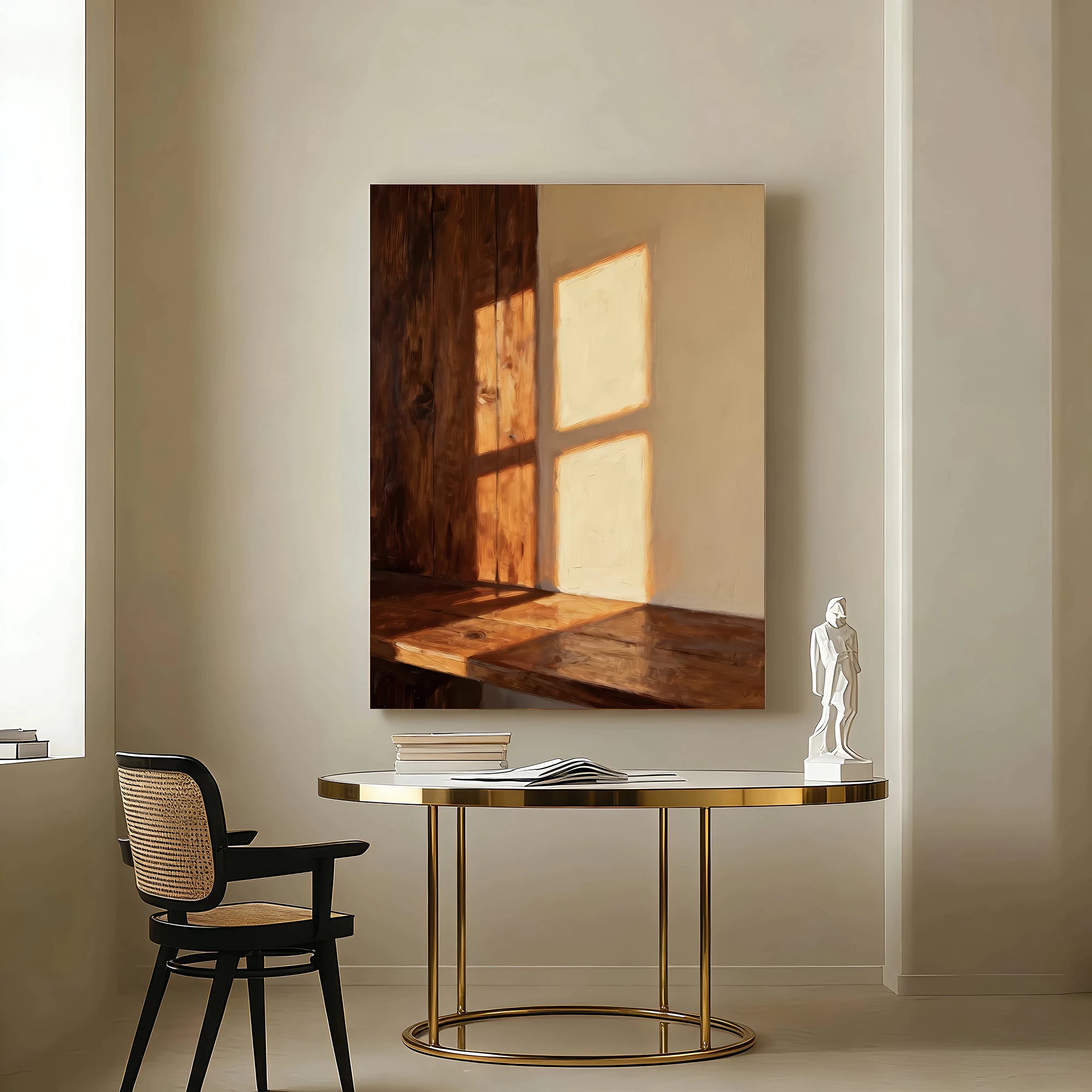 Hand-Painted Sunlight Window Shadow Oil Painting #MZ213