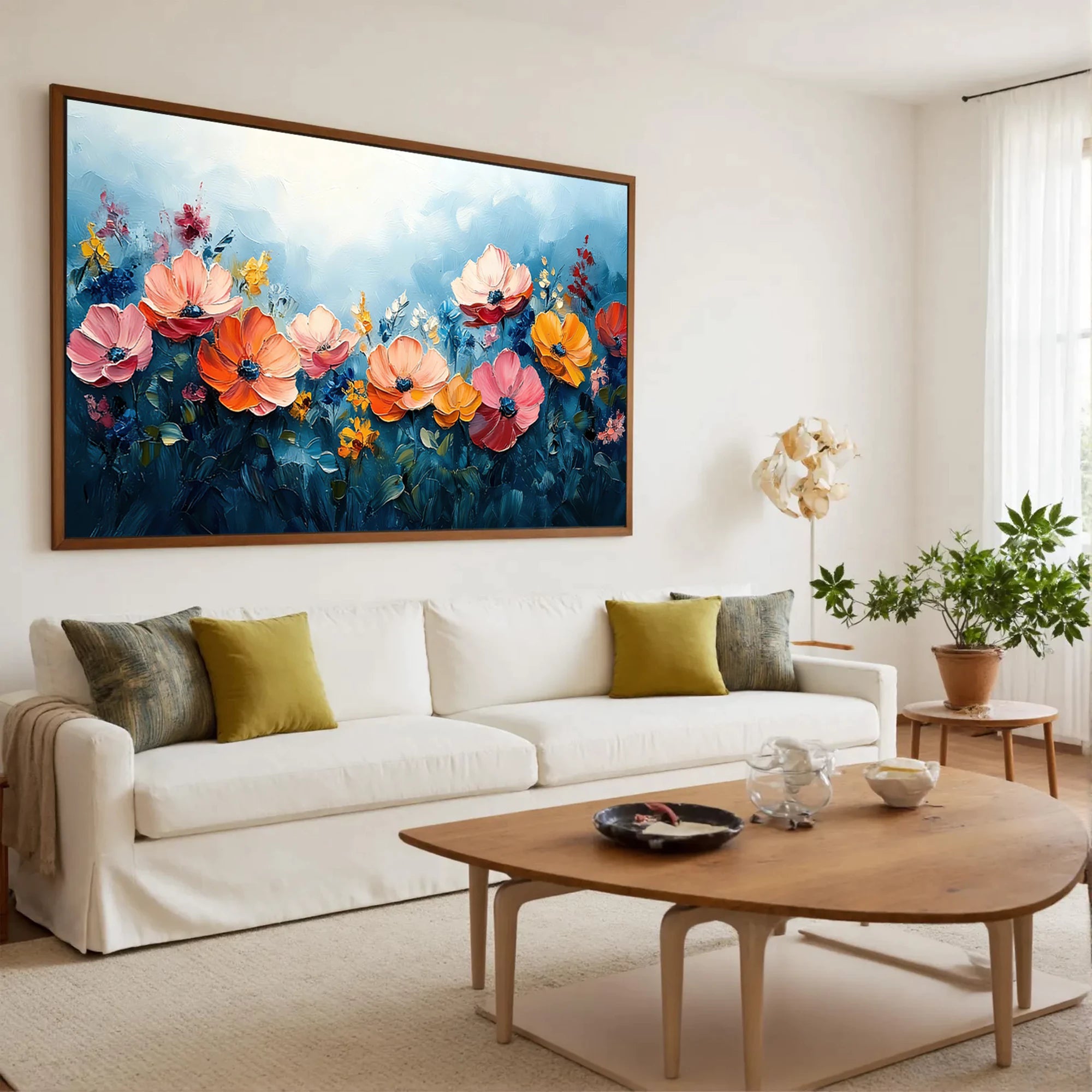 Colorful Floral Impasto Textured Oil Painting #FT510