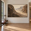Brown Hand-Painted Canyon Painting, Pale Winding Valley #6XQTFI81